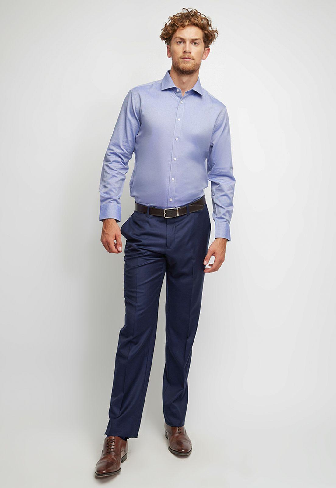 Camisa Non Iron Celeste-3