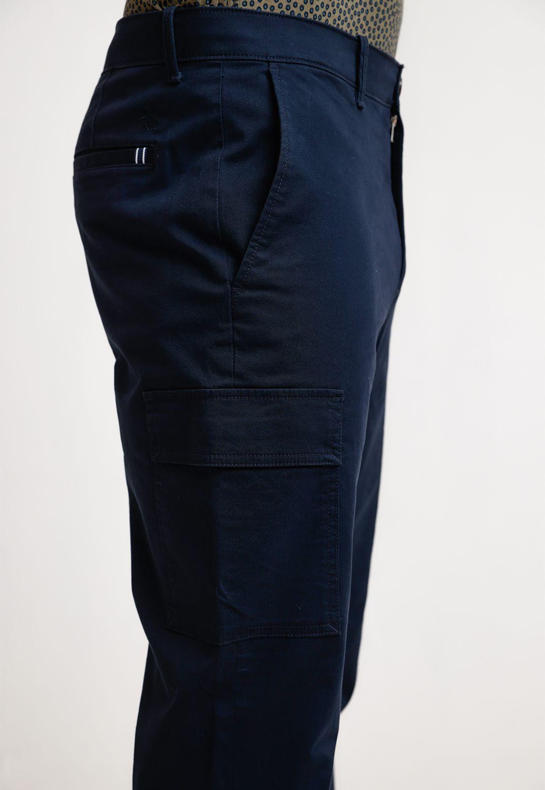 Pantalón De Hombre Algodón Liso Navy-2