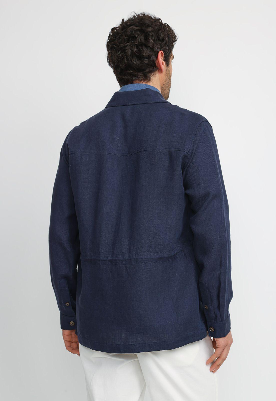 Chaqueta Tencel Lino Tiziano Azul-1