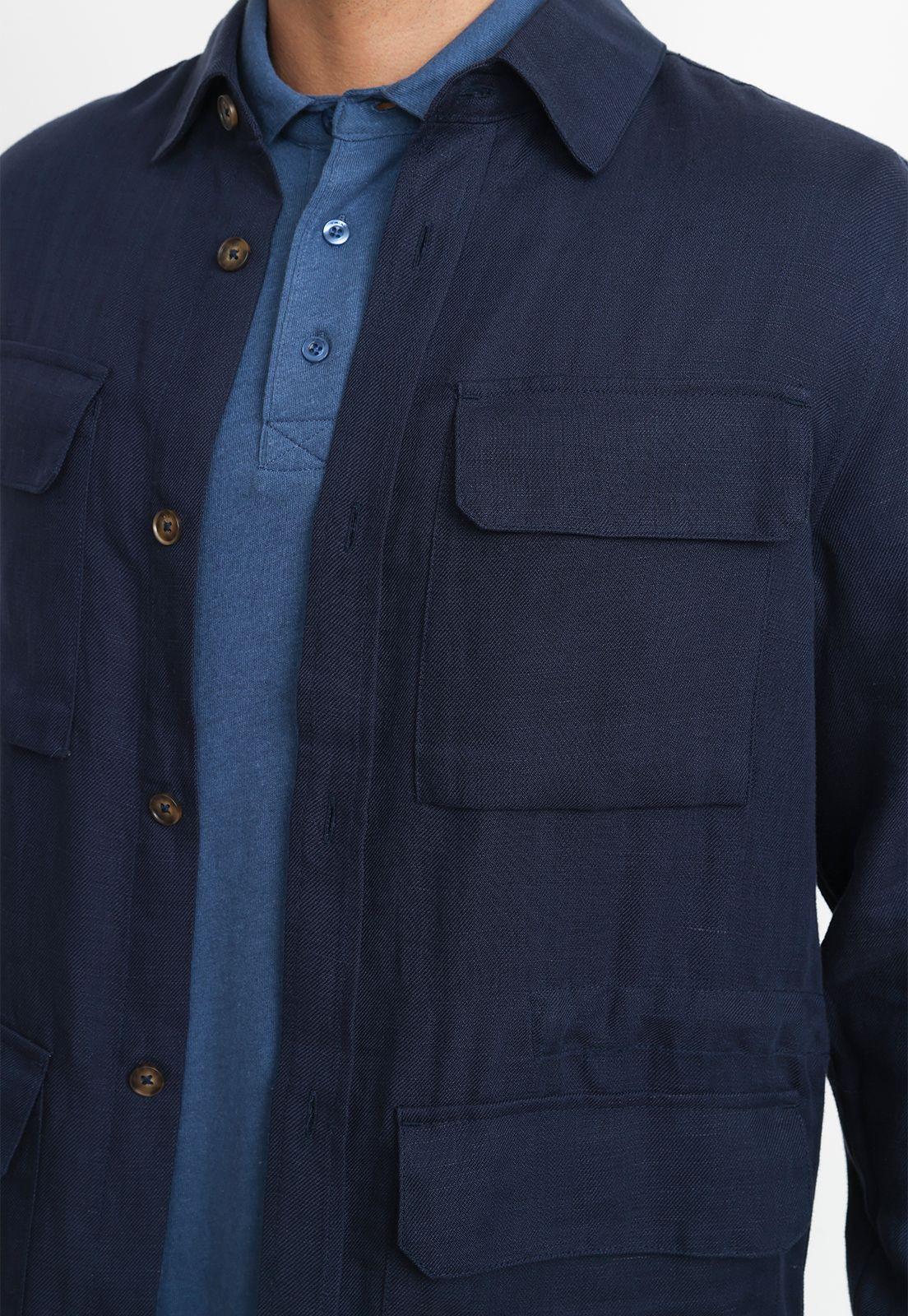 Chaqueta Tencel Lino Tiziano Azul-2