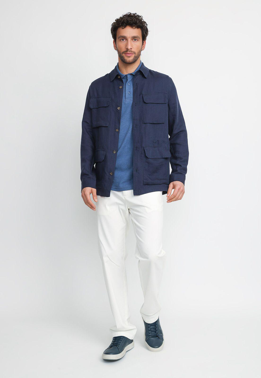 Chaqueta Tencel Lino Tiziano Azul-3