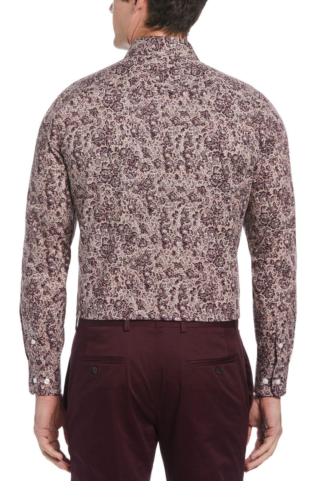 Camisa Casual Estampada Burdeo-1