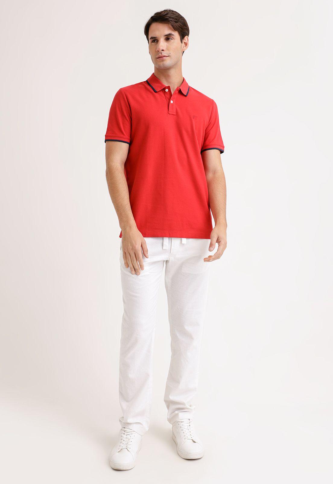 Polera Hombre Polo Lisa Rojo-3