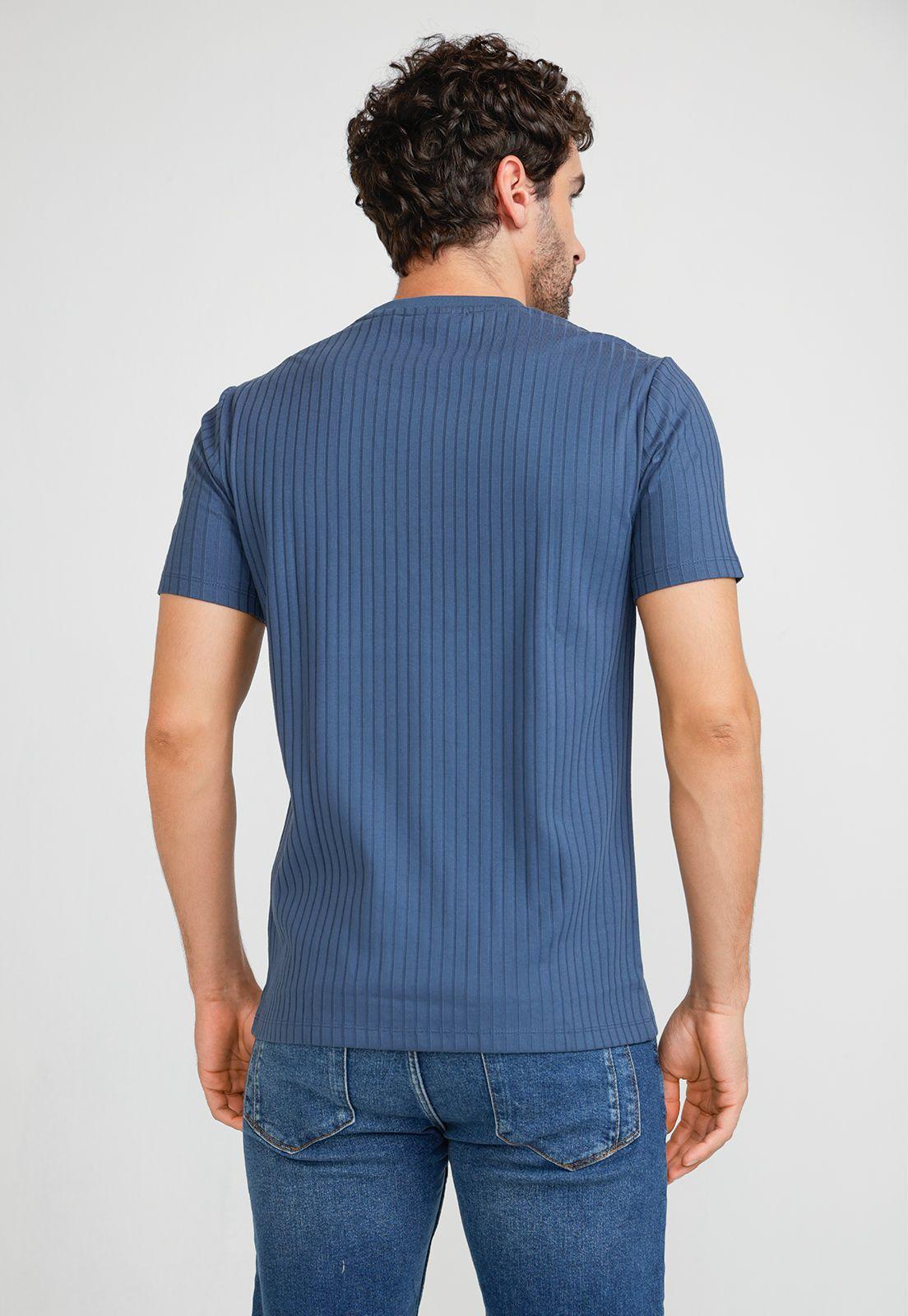 Polera Hombre Manga Corta Azul Piedra-1