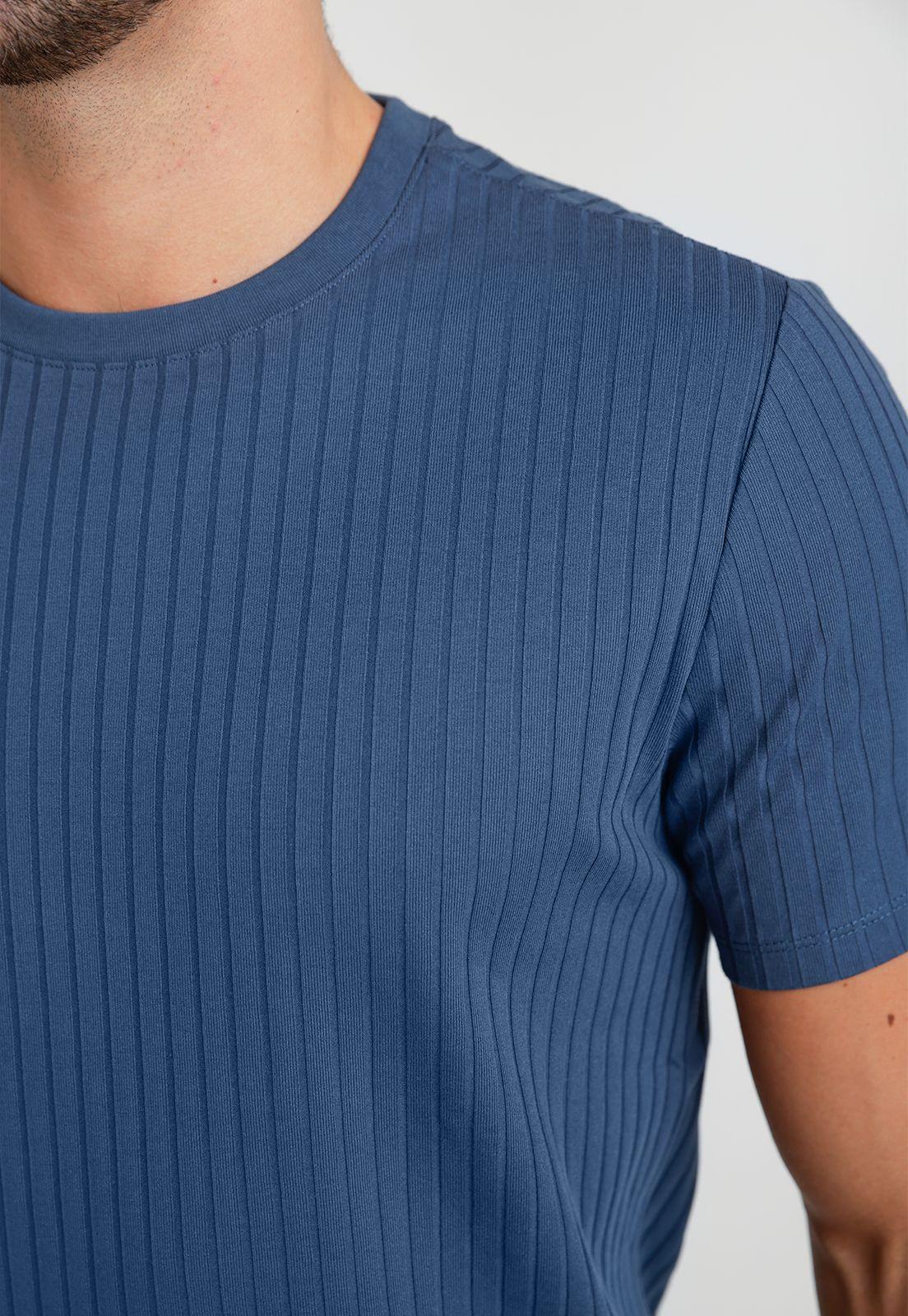Polera Hombre Manga Corta Azul Piedra-2