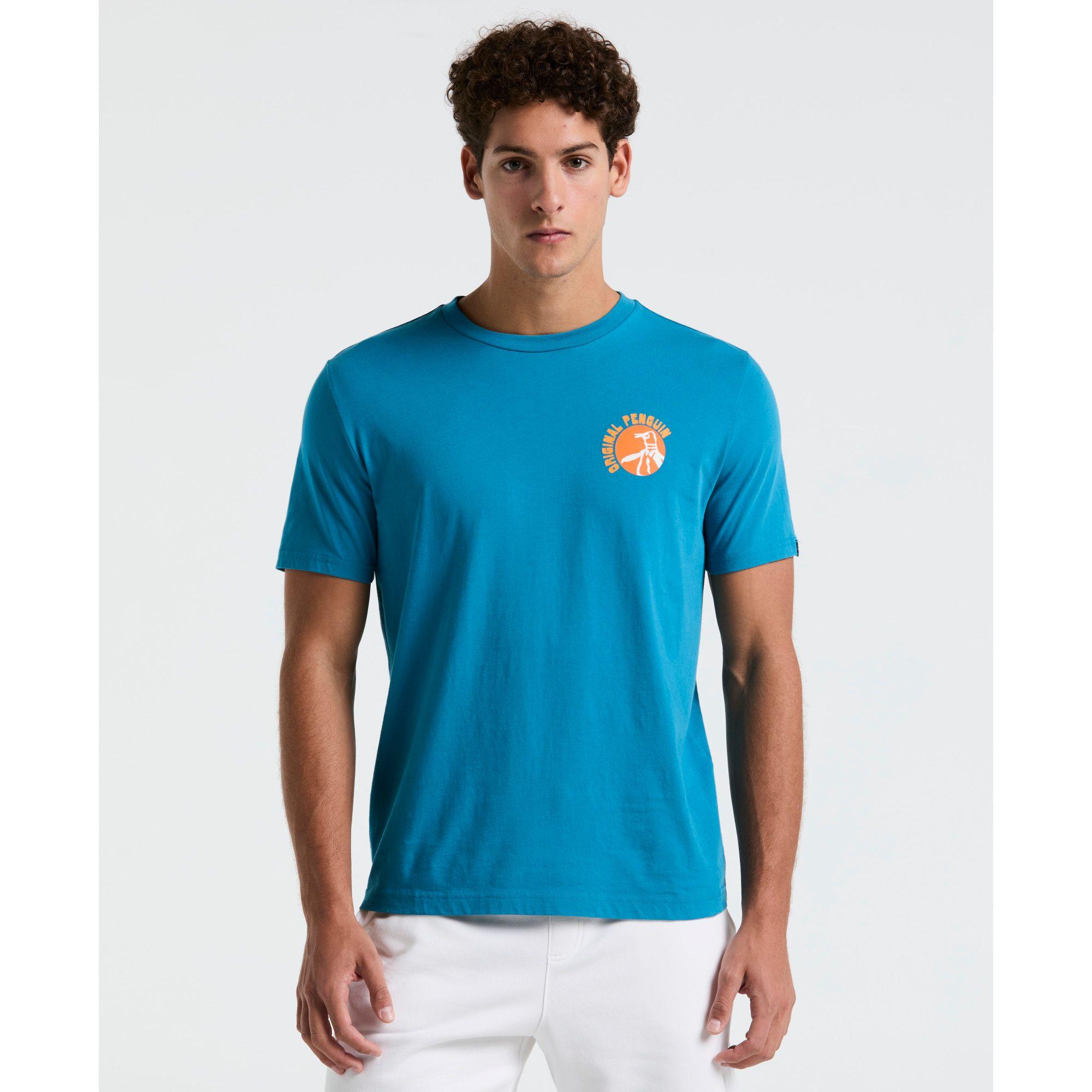 Polera Hombre Manga Corta Azul Piedra-0