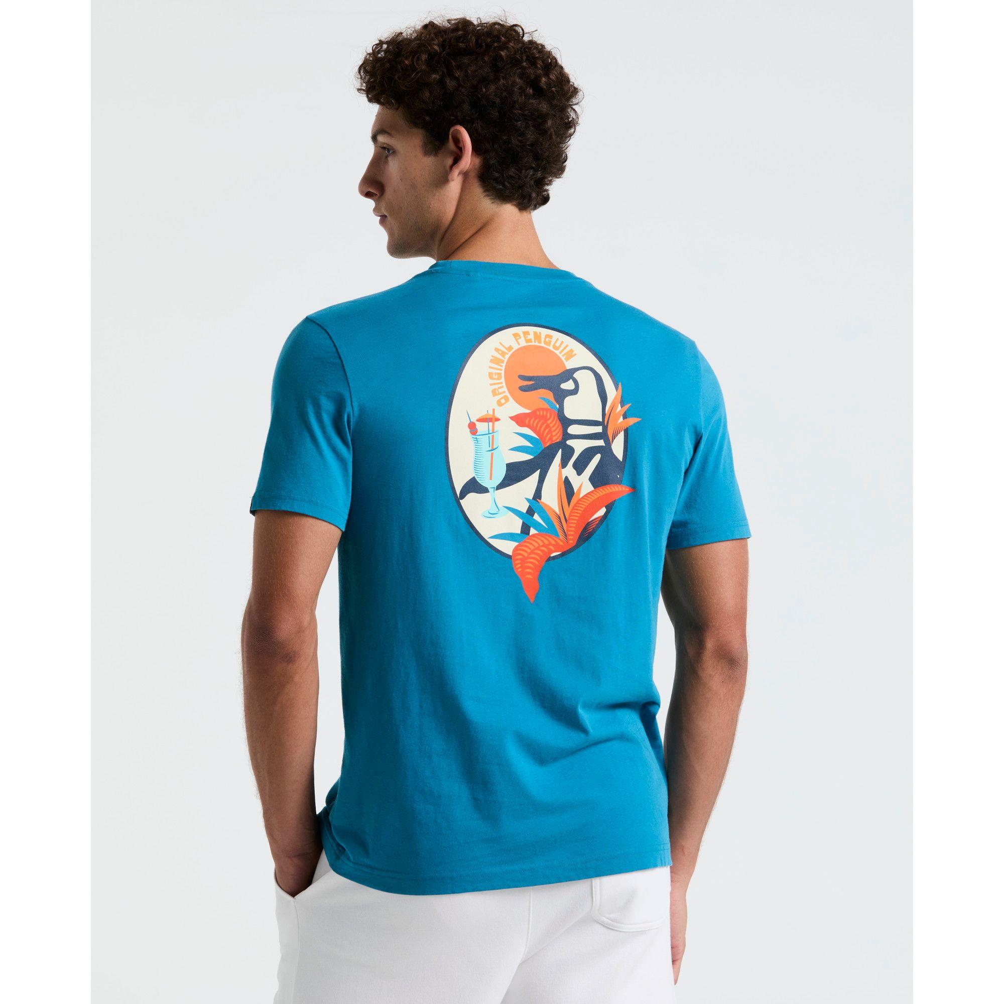 Polera Hombre Manga Corta Azul Piedra-1