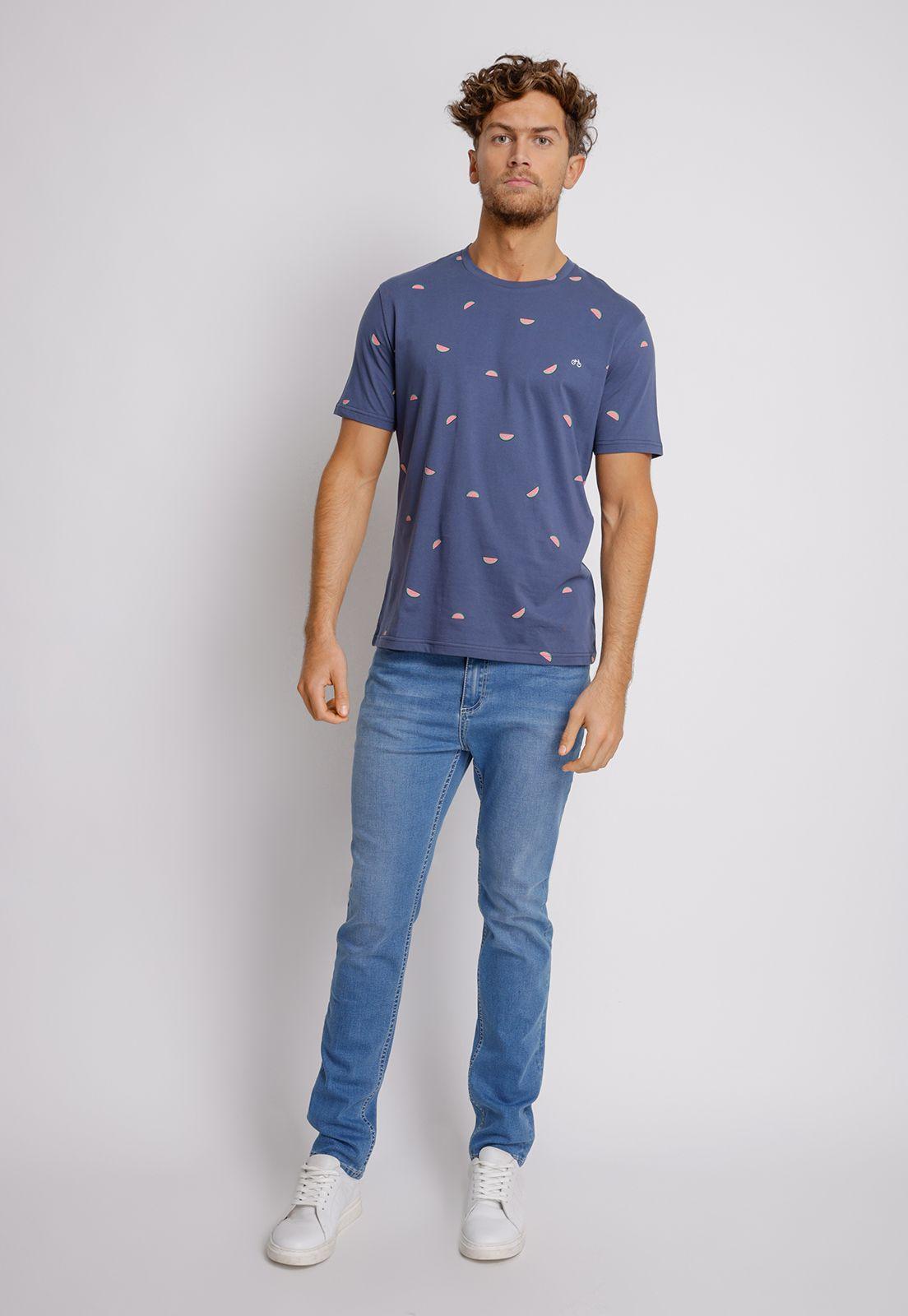 Polera hombre Slim Fit Miquele Algodón Índigo-3