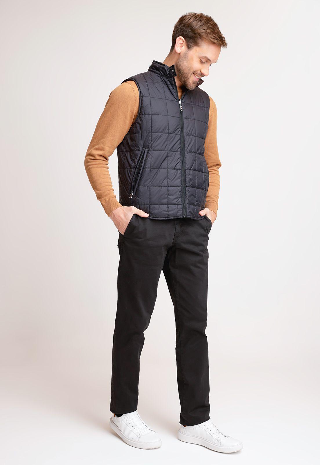 Parka Hombre Reversible Sin Mangas Slim Titania Negro Café-5