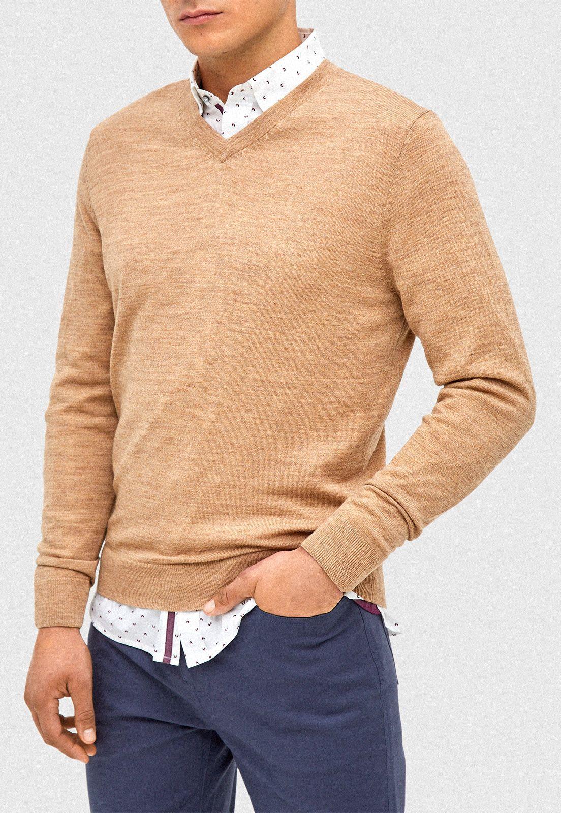 Sweater V Neck  café claro-0