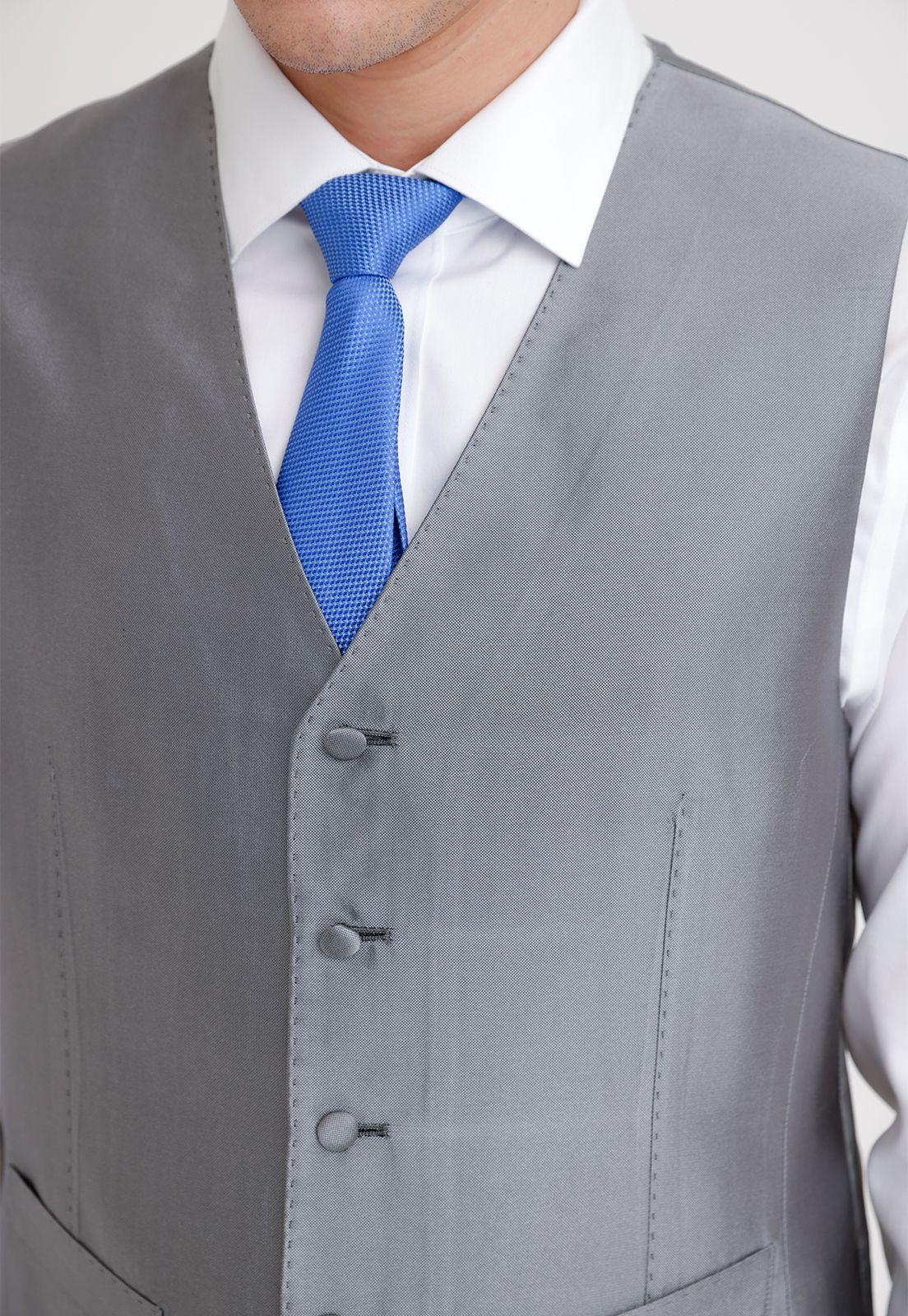 Gillet Formal Hombre Seda Liso Regular & Co Gris-1