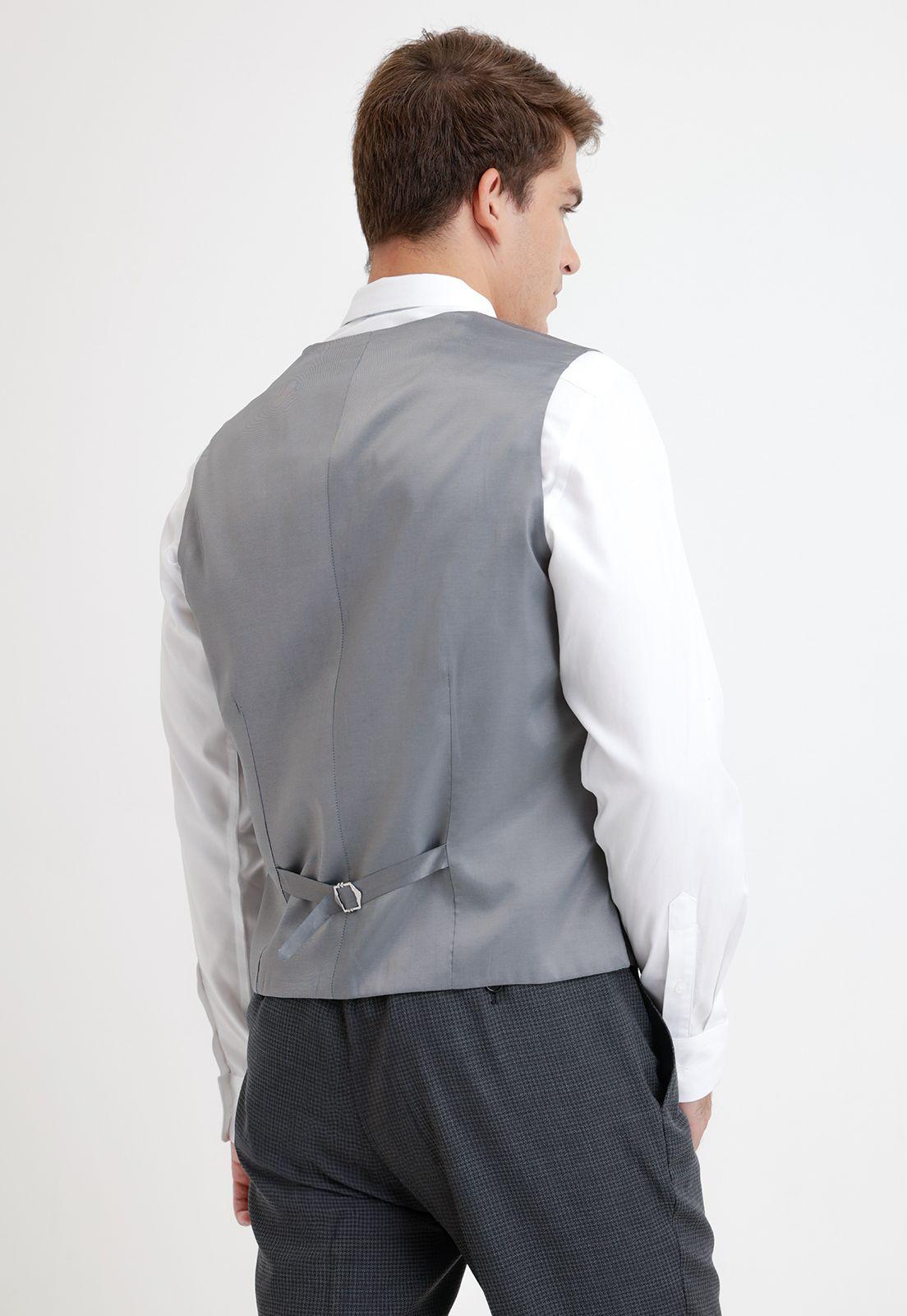 Gillet Formal Hombre Seda Liso Regular & Co Gris-2