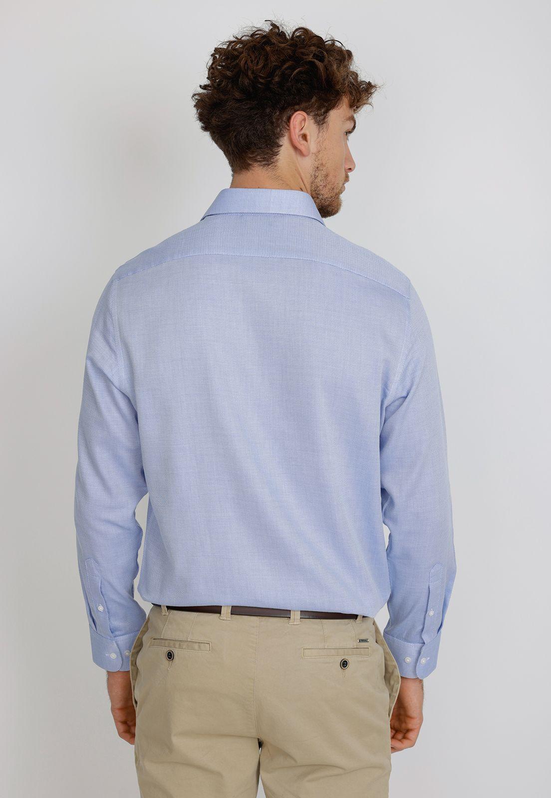 Camisa Formal Hombre Regular fit Executive  Algodón Azul-1