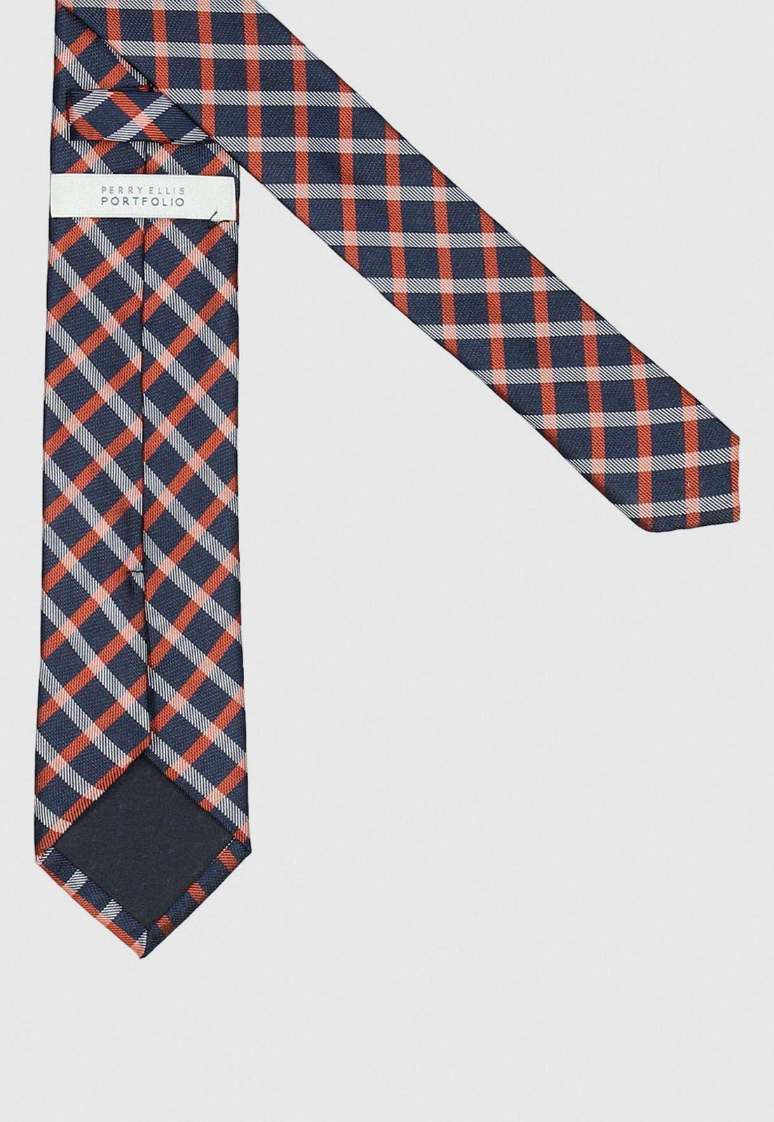 Corbata cuadros anaranjada-2
