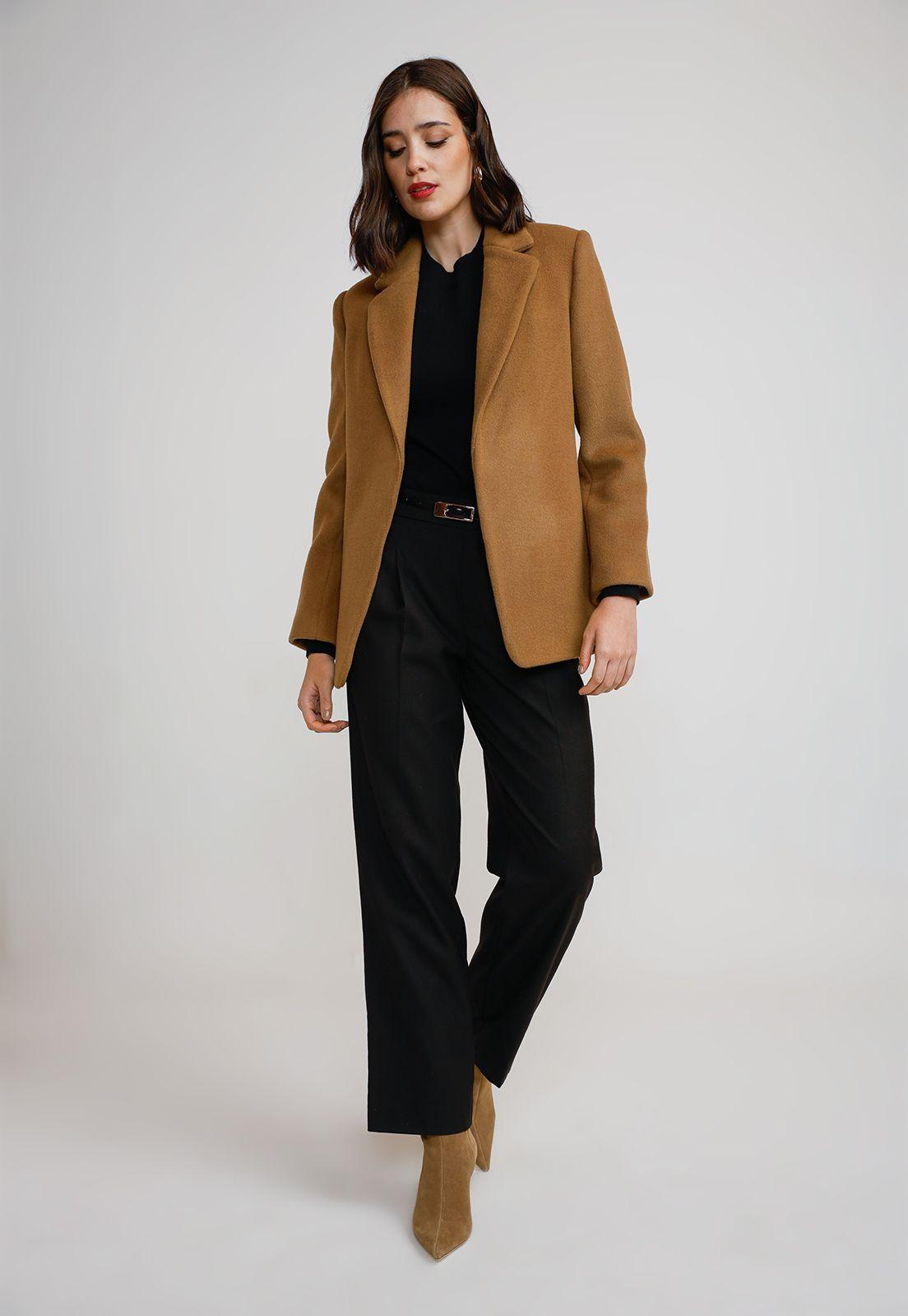 Blazer Mujer Lana Camel-3
