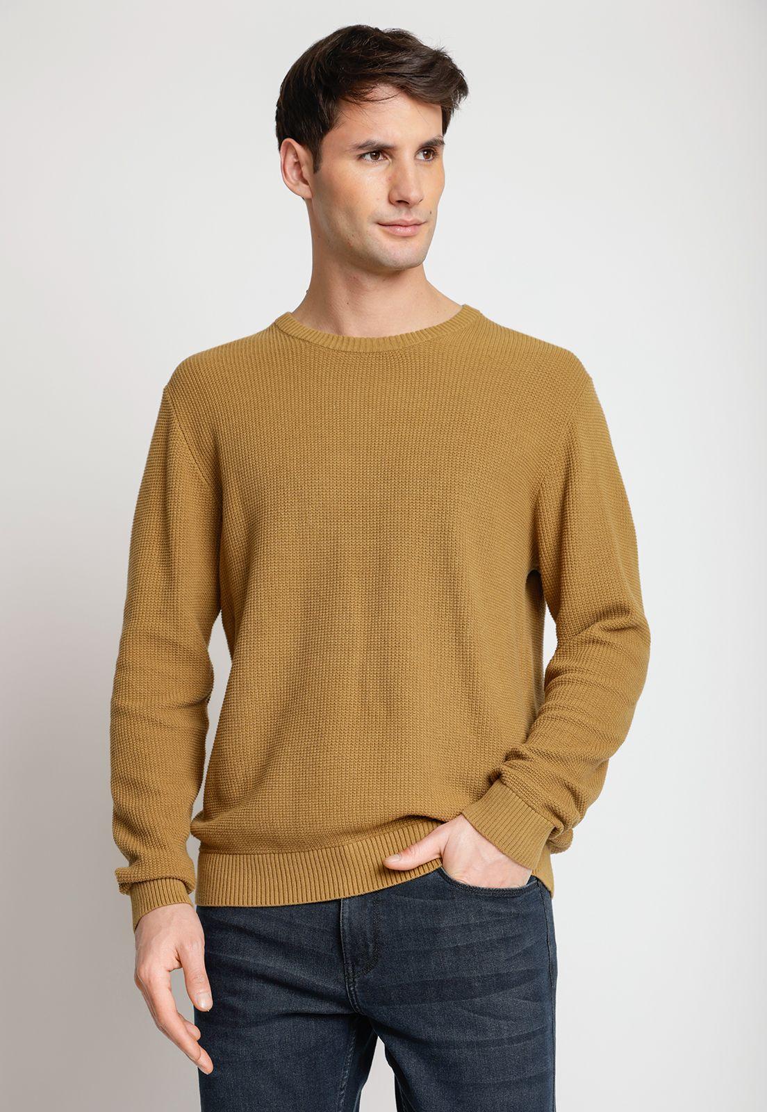 Sweater Hombre Cuello Redondo Khaki-2