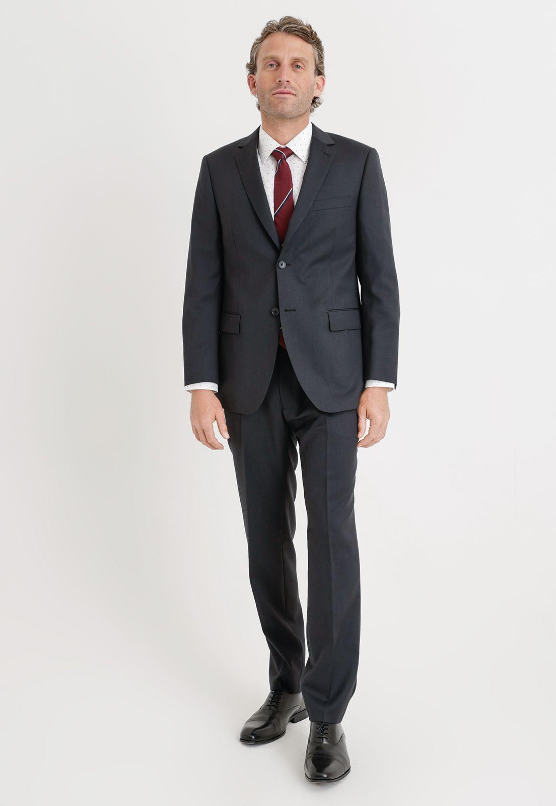 Chaqueta Formal Hombre Lana S100'S Liso Regular Mix&Color Marengo-4