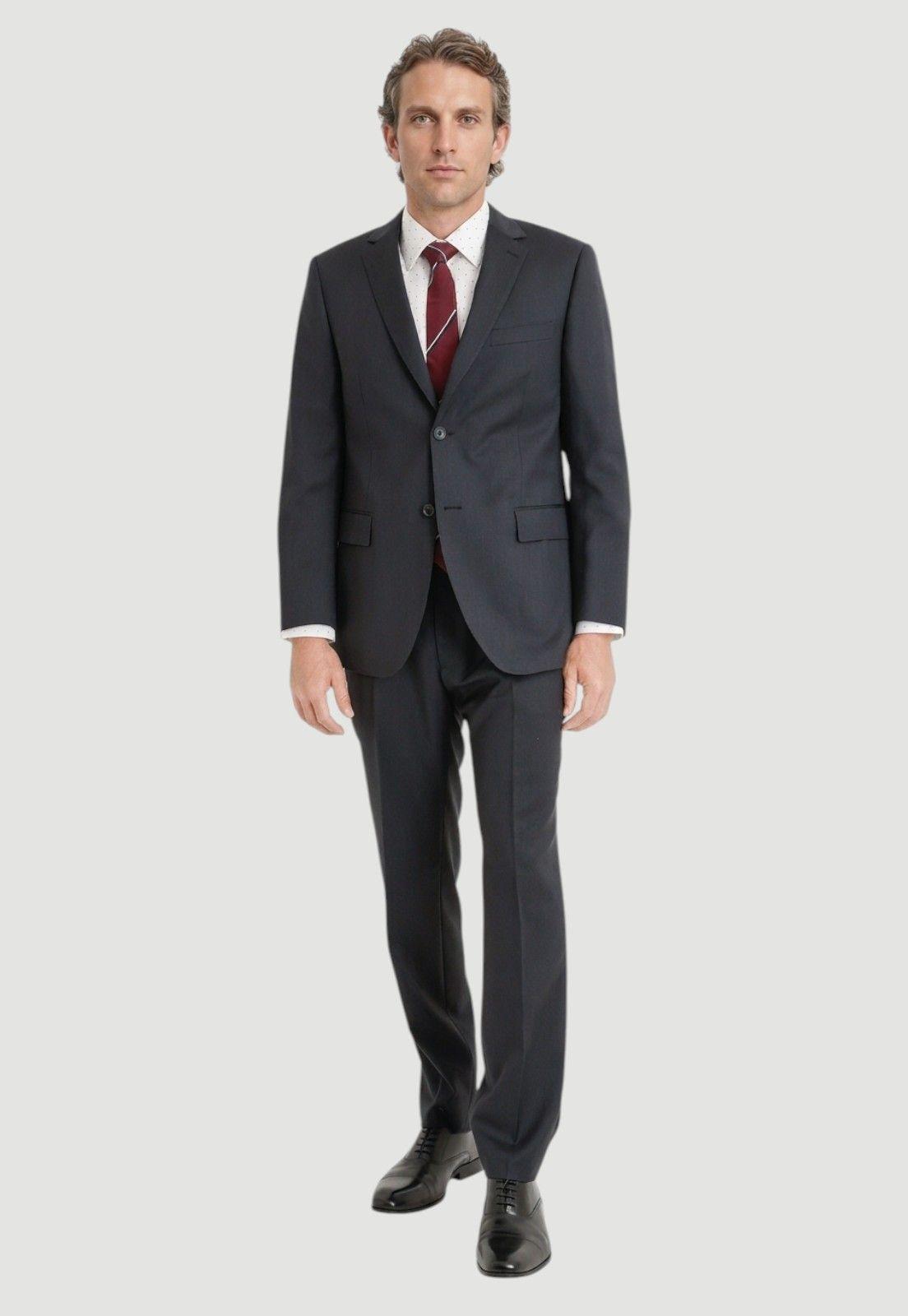 Chaqueta Formal Hombre Lana S100'S Liso Regular Mix&Color Marengo-4