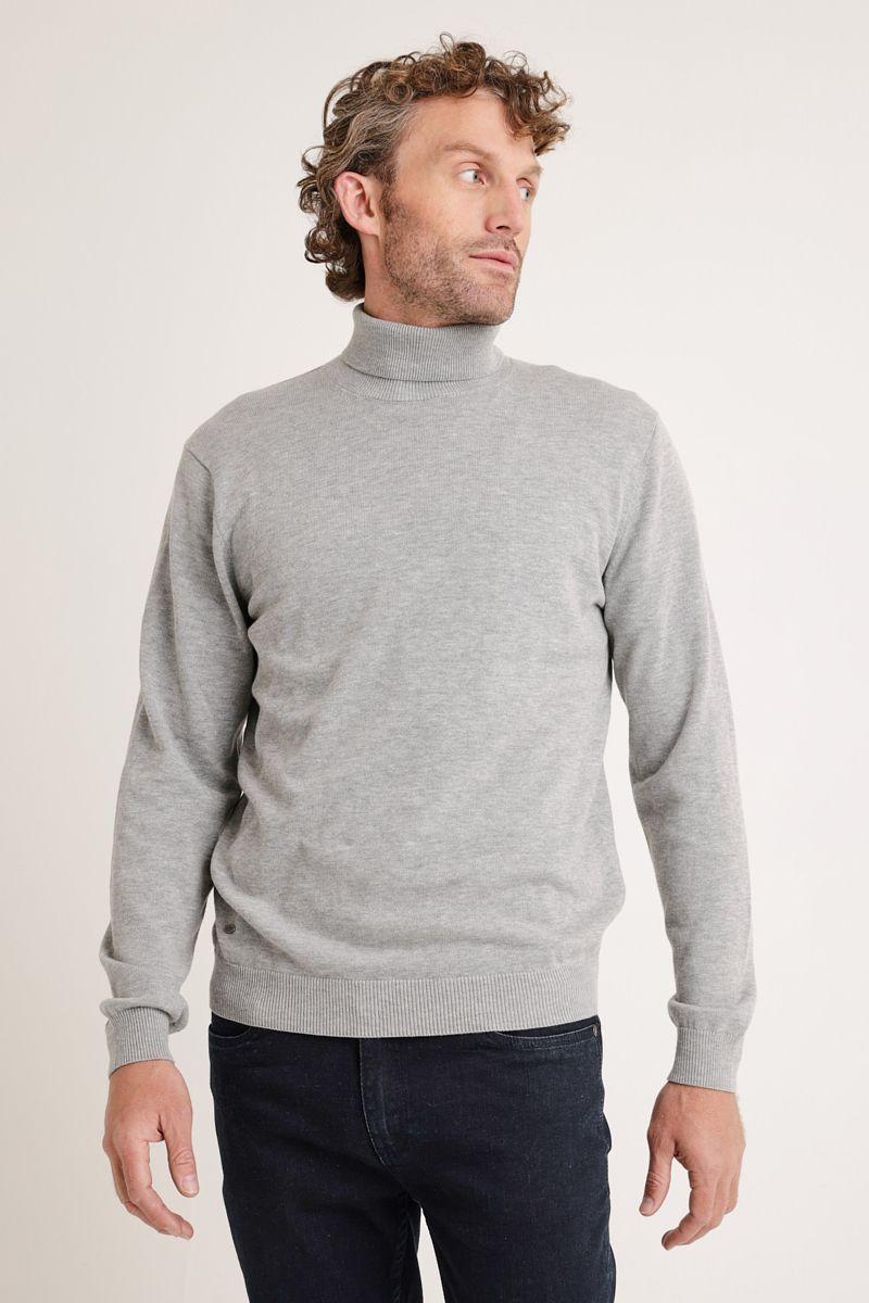 Sweater hombre cuello alto gris-0