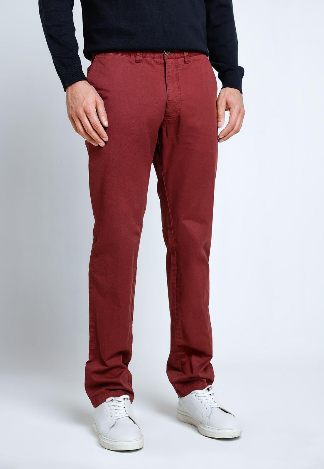 Pantalón Hombre Algodón Vinci Burdeo-0