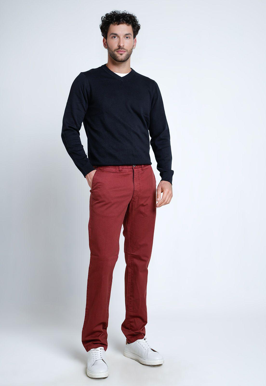 Pantalón Hombre Algodón Vinci Burdeo-3