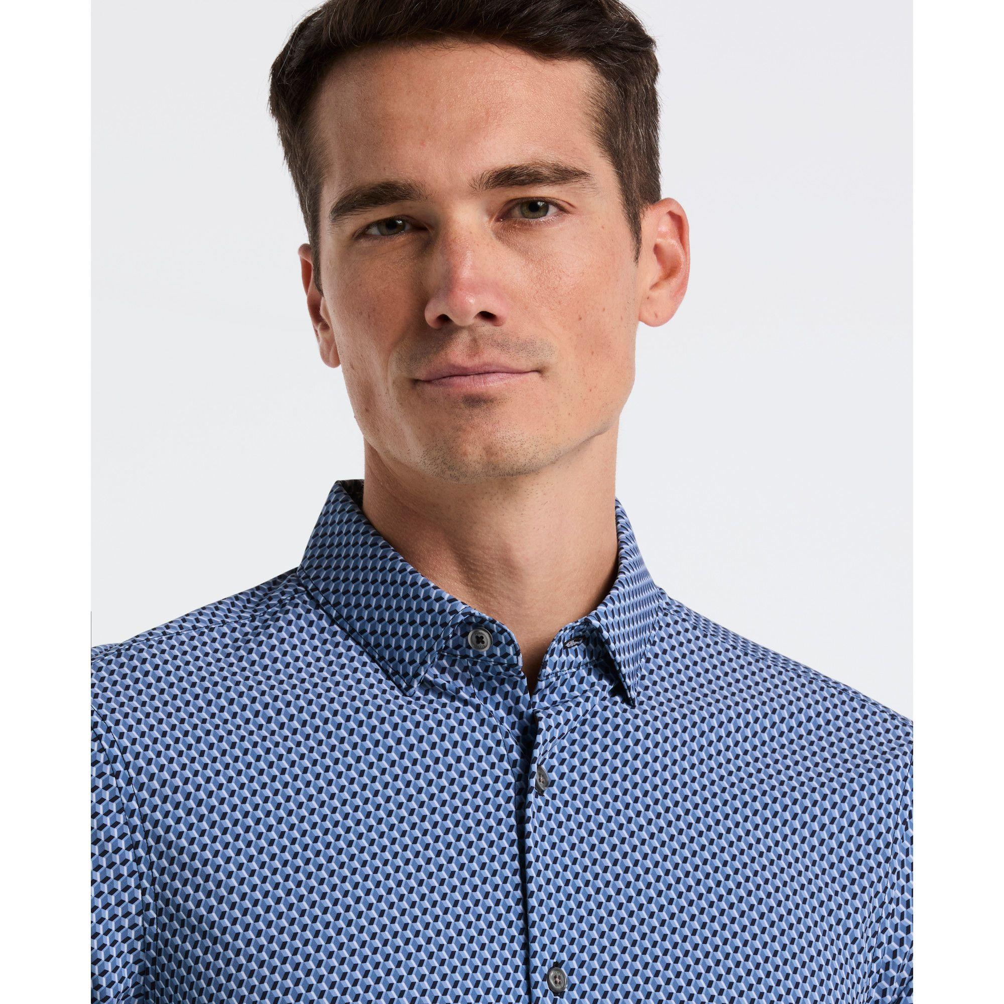 Camisa Casual Hombre Azul-2