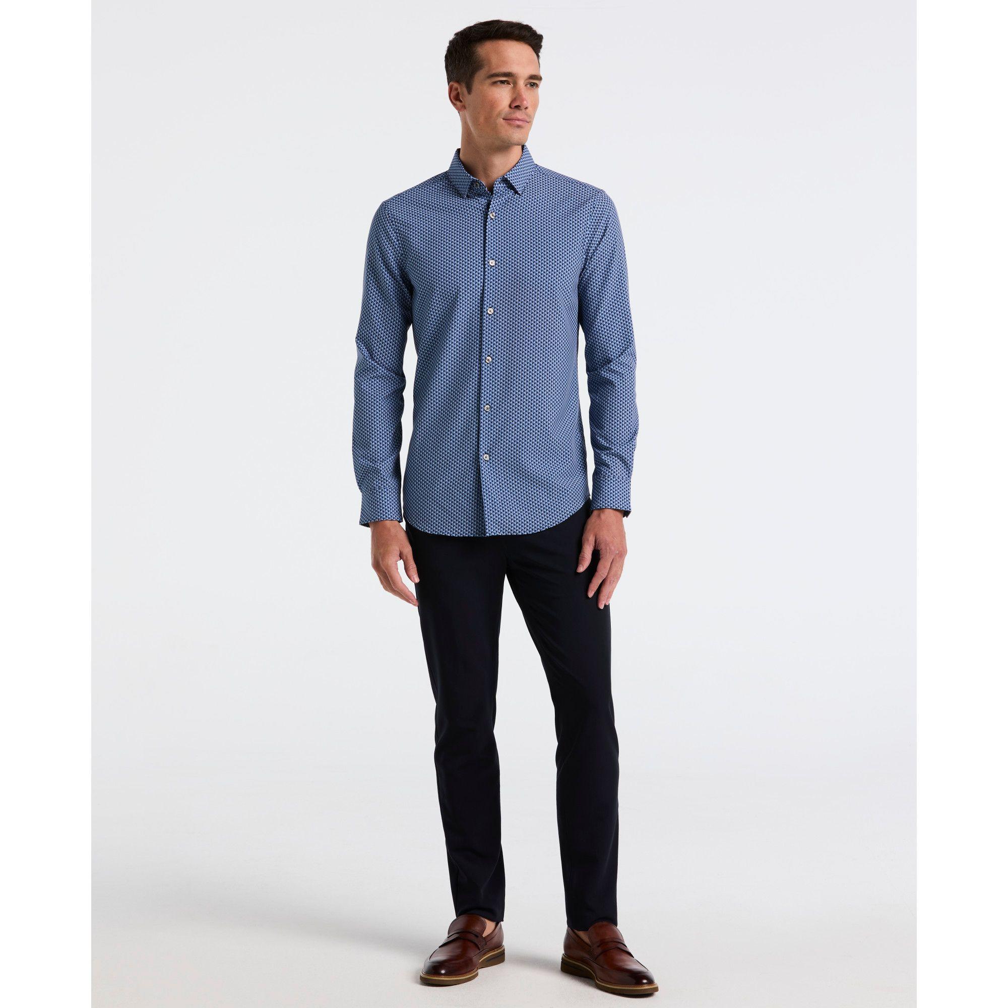 Camisa Casual Hombre Azul-3
