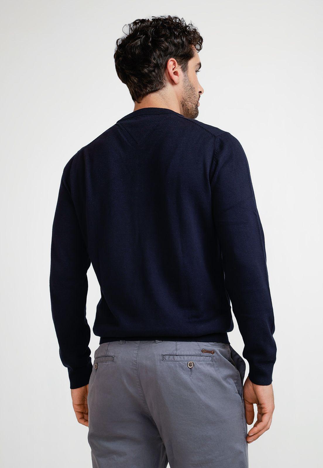 Sweater Hombre Cuello V Parrot Azul Marino-1