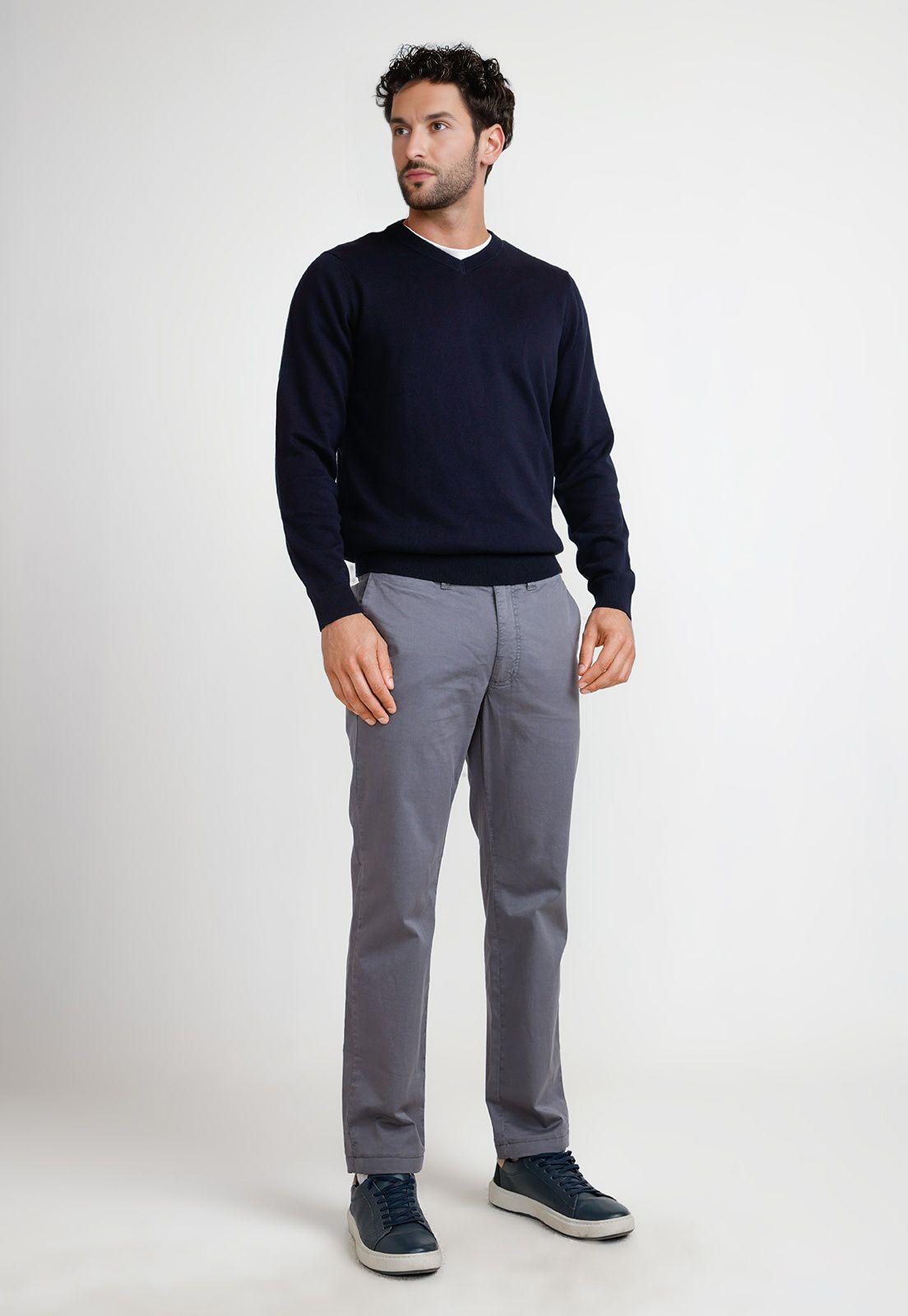 Sweater Hombre Cuello V Parrot Azul Marino-3