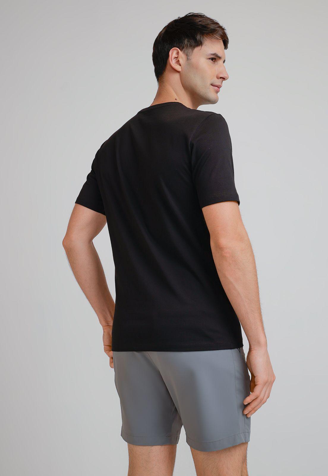 Polera Hombre Básica 100% Algodón Negro-1