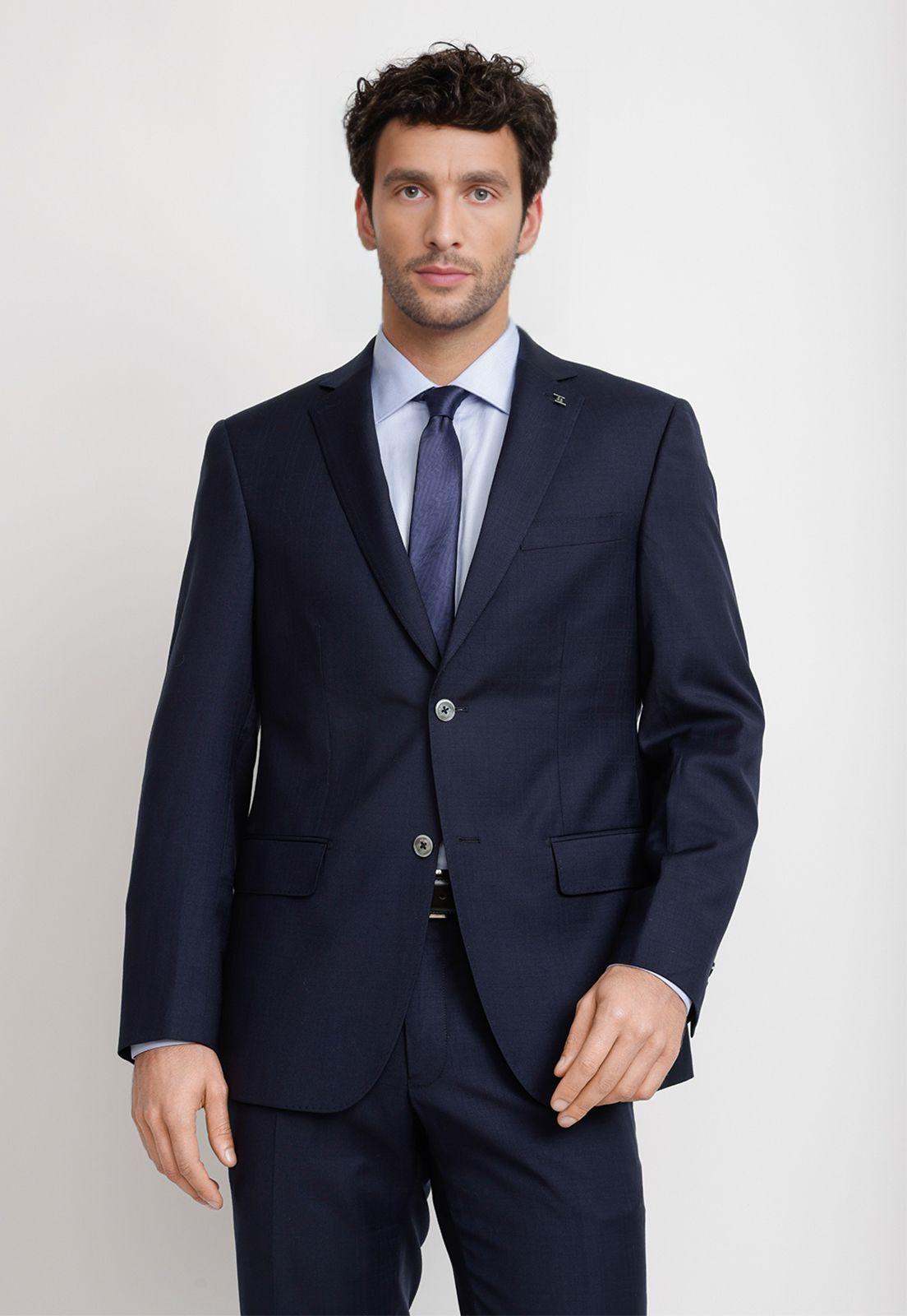 Traje Hombre Formal Lana S120'S Seda Sartorial Azul Marino-0