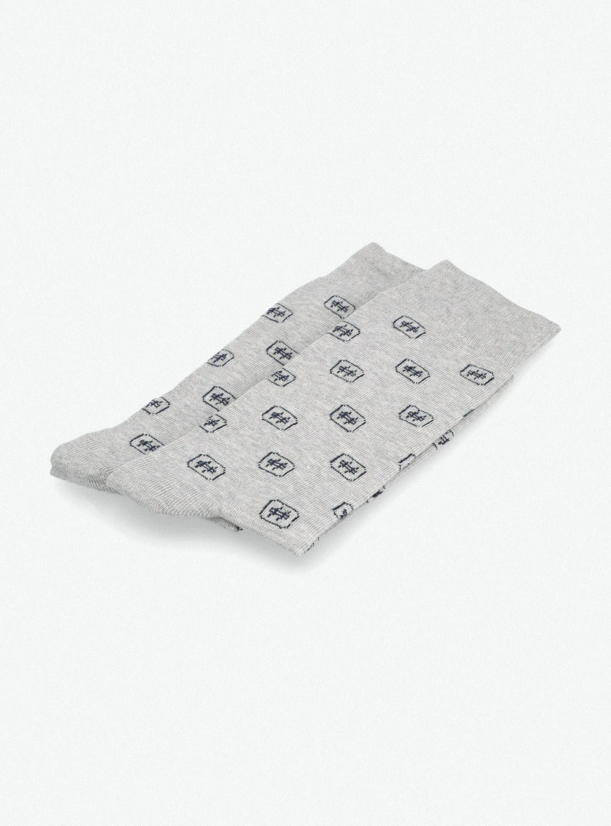 Calcetines de fantasía diseños gris-2