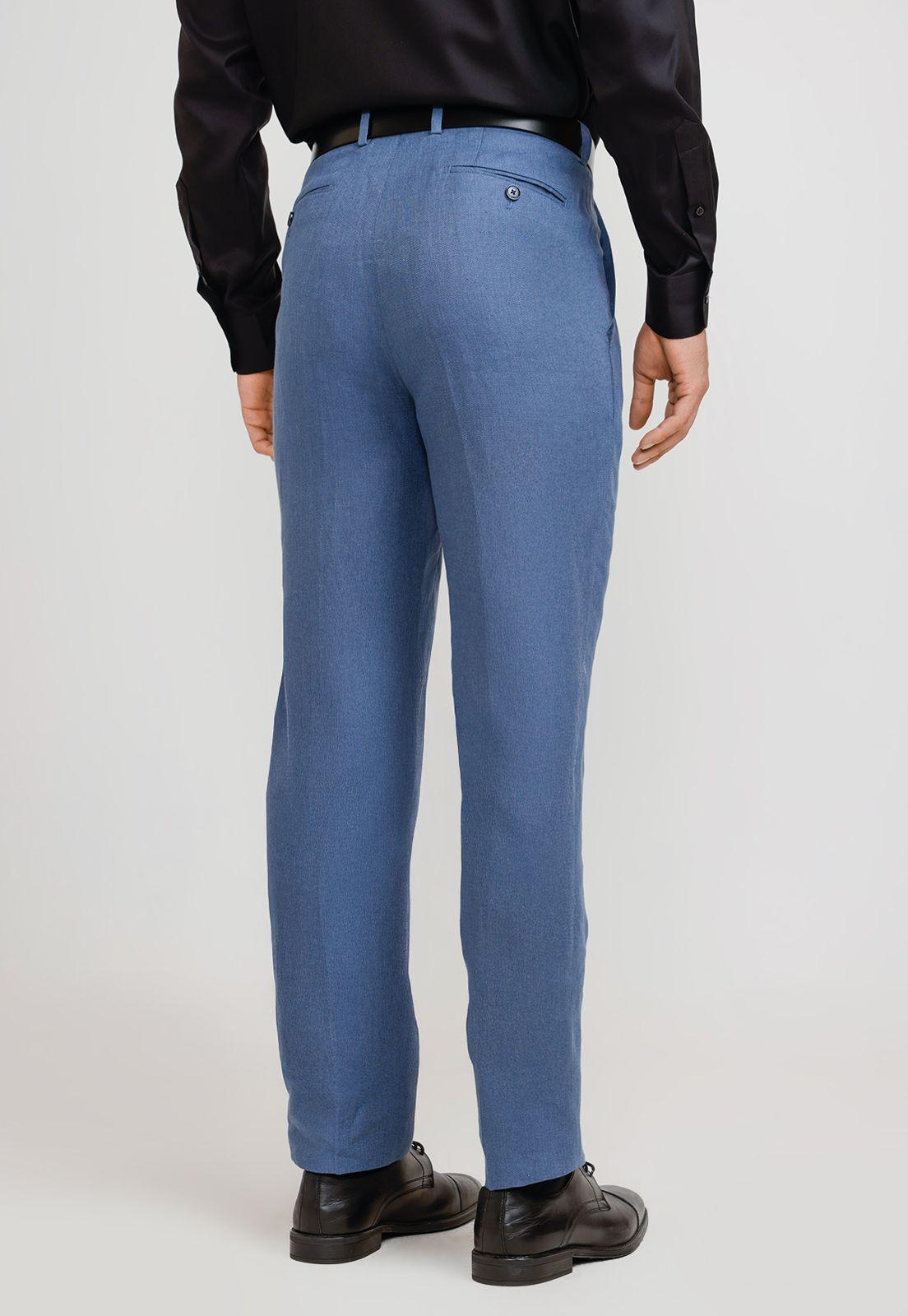 Pantalón Hombre Formal Lino Mix&Color Azul-1