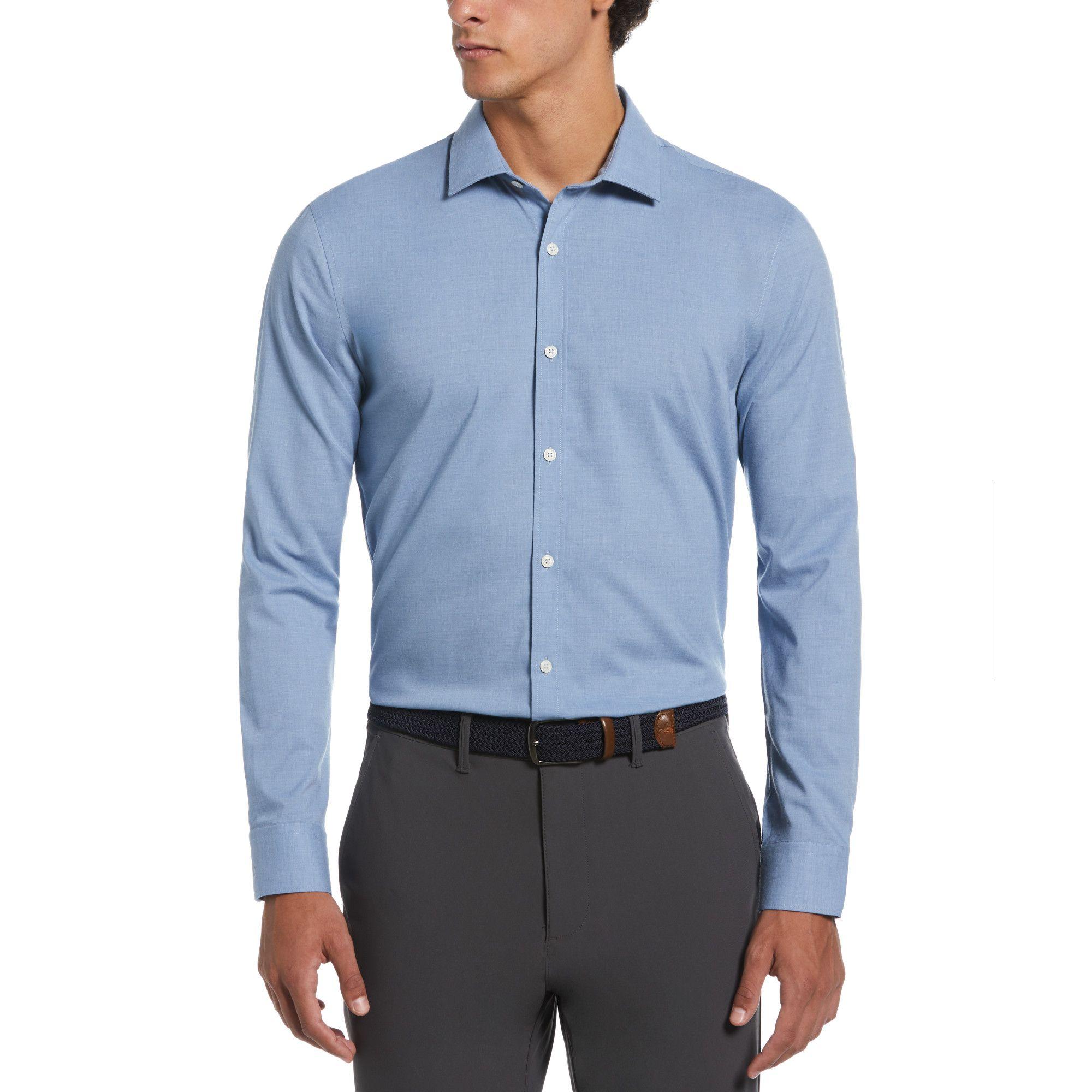 Camisa De Hombre Formal Liso Celeste-0