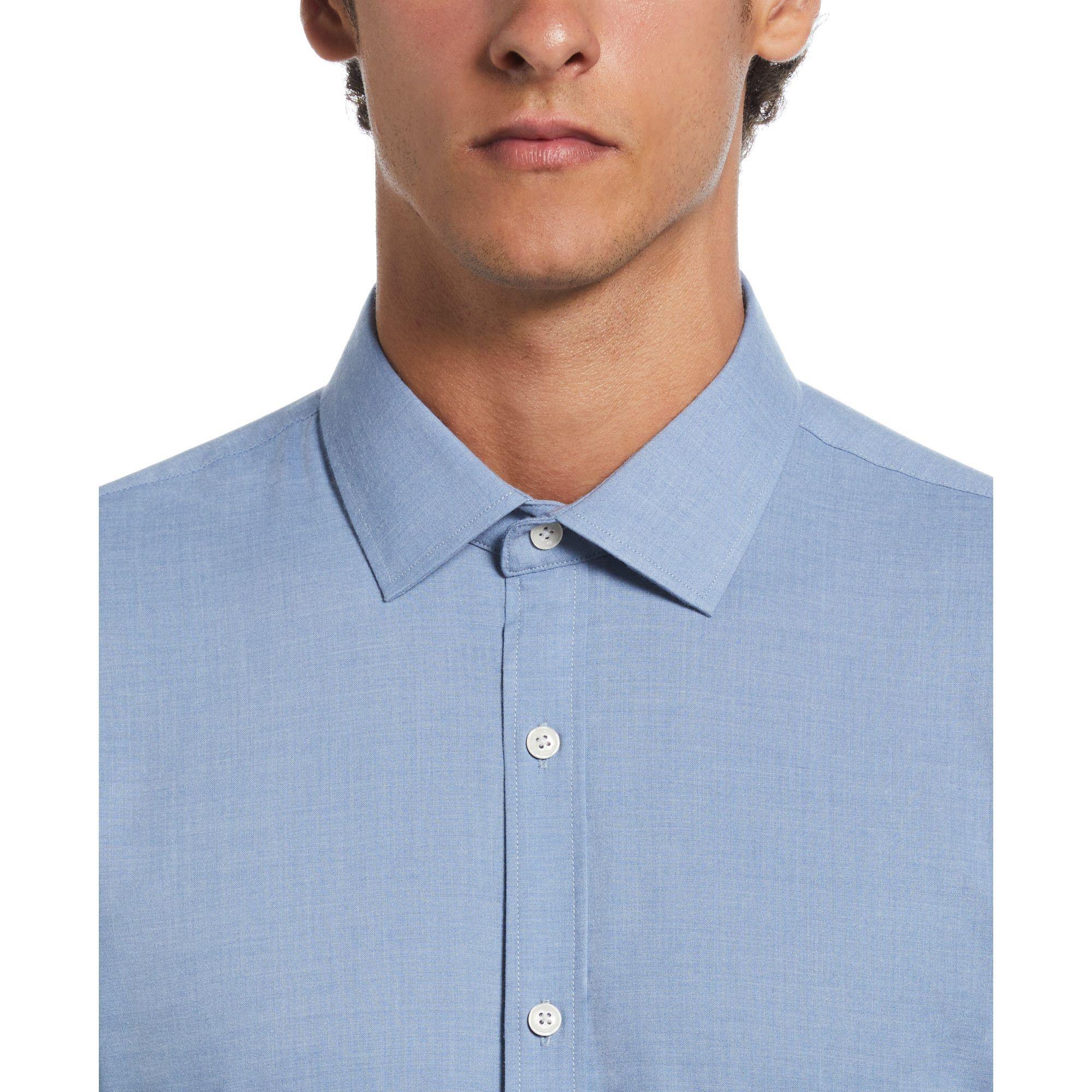 Camisa De Hombre Formal Liso Celeste-2