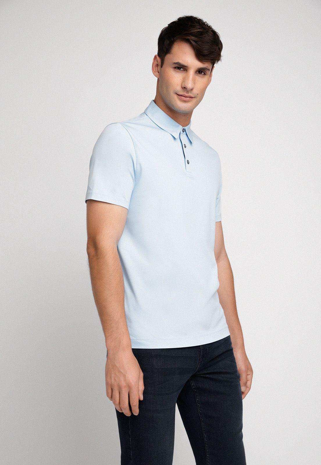 Polera Hombre Polo Lisa Celeste-0