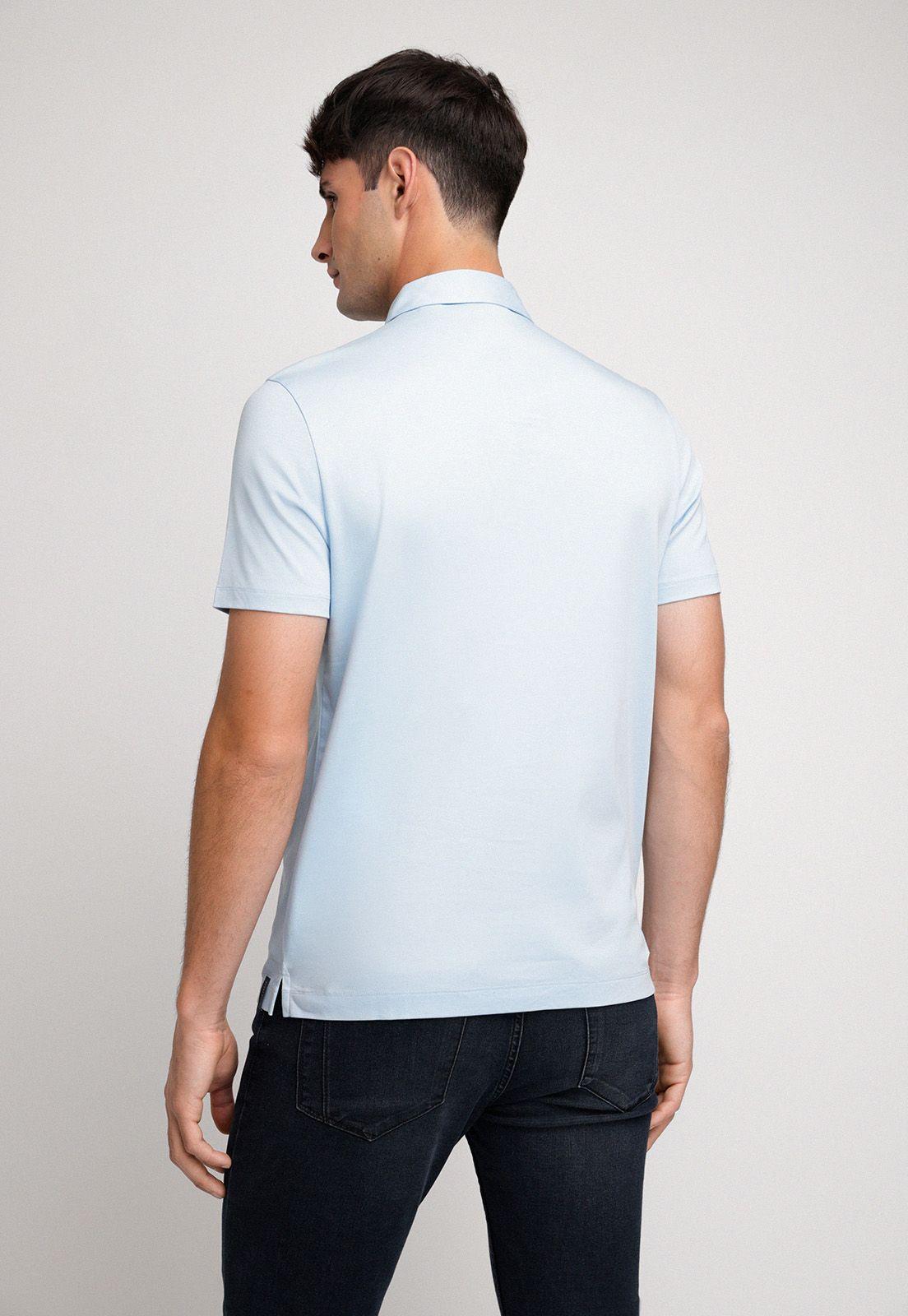 Polera Hombre Polo Lisa Celeste-1