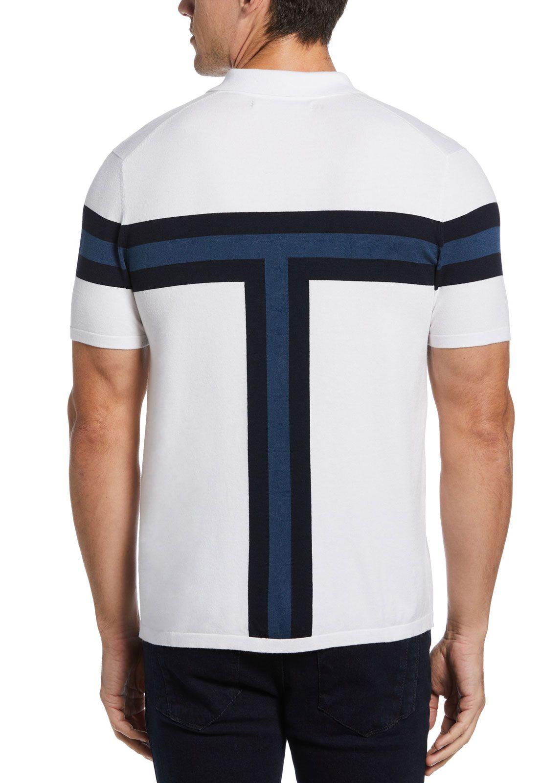 Polera Tejida Casual Polo Blanco-1