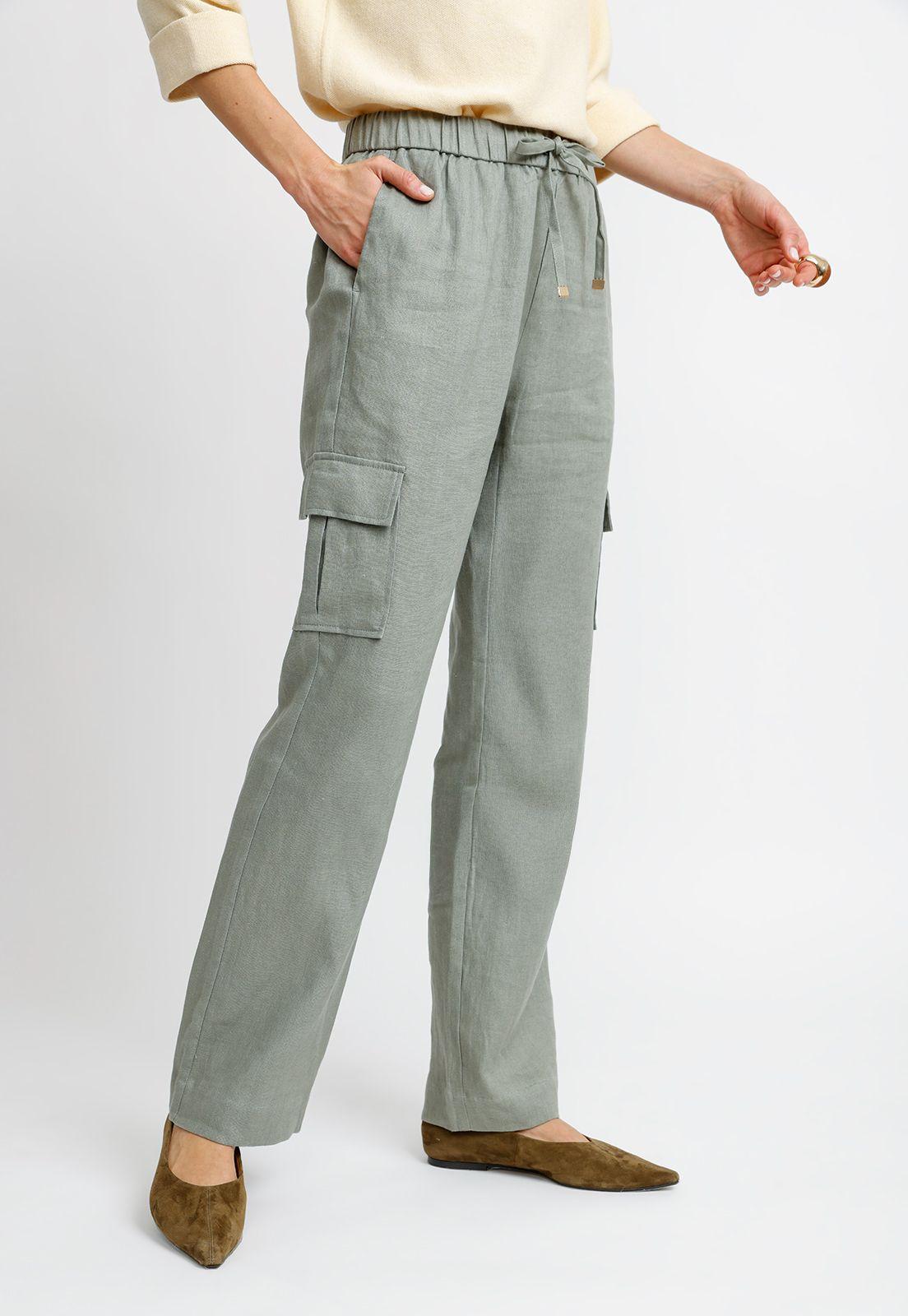 Pantalón Cargo Oliva Tulipan Mujer-0