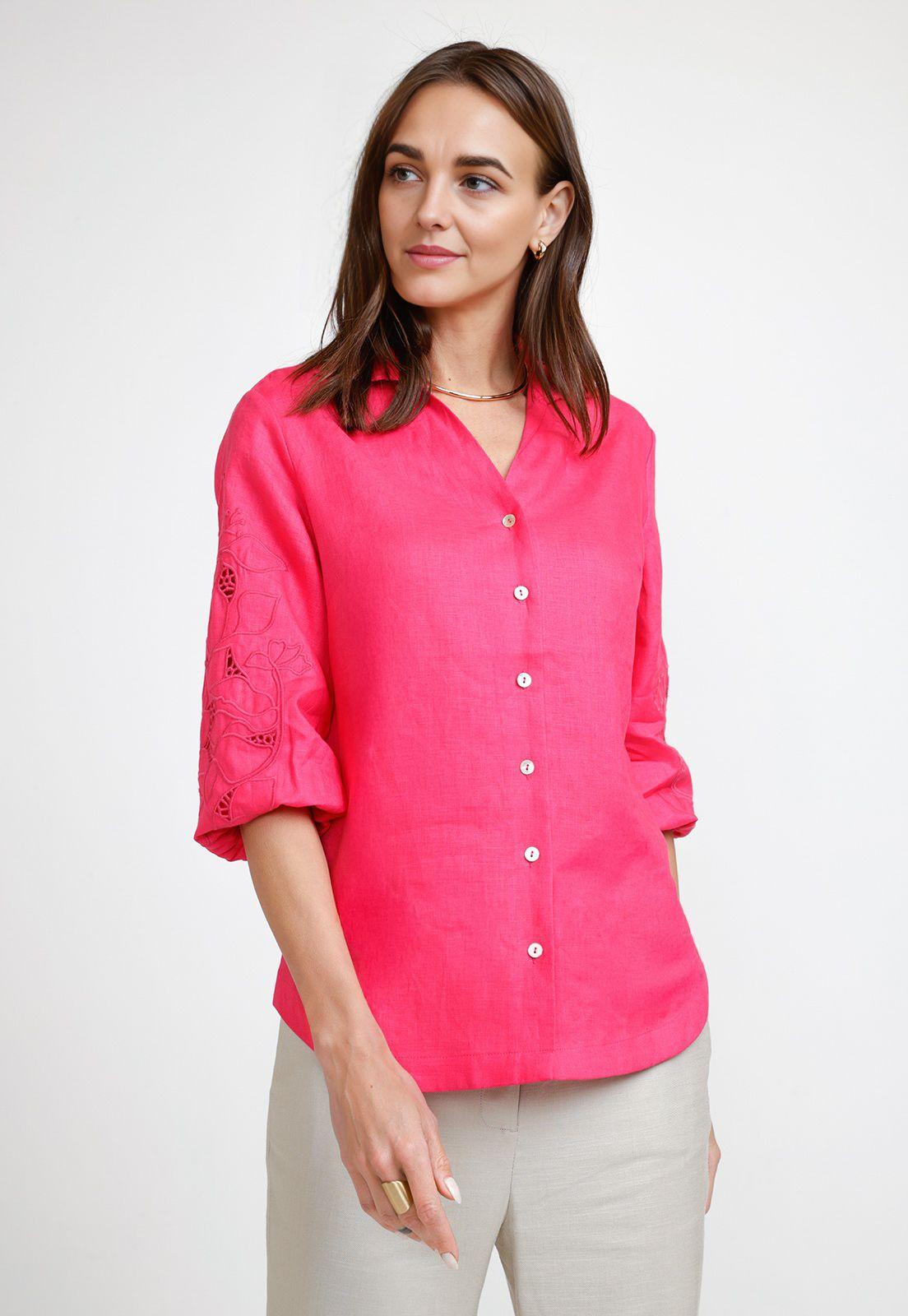 Blusa de Mujer Modelo Belén Color Fucsia-0