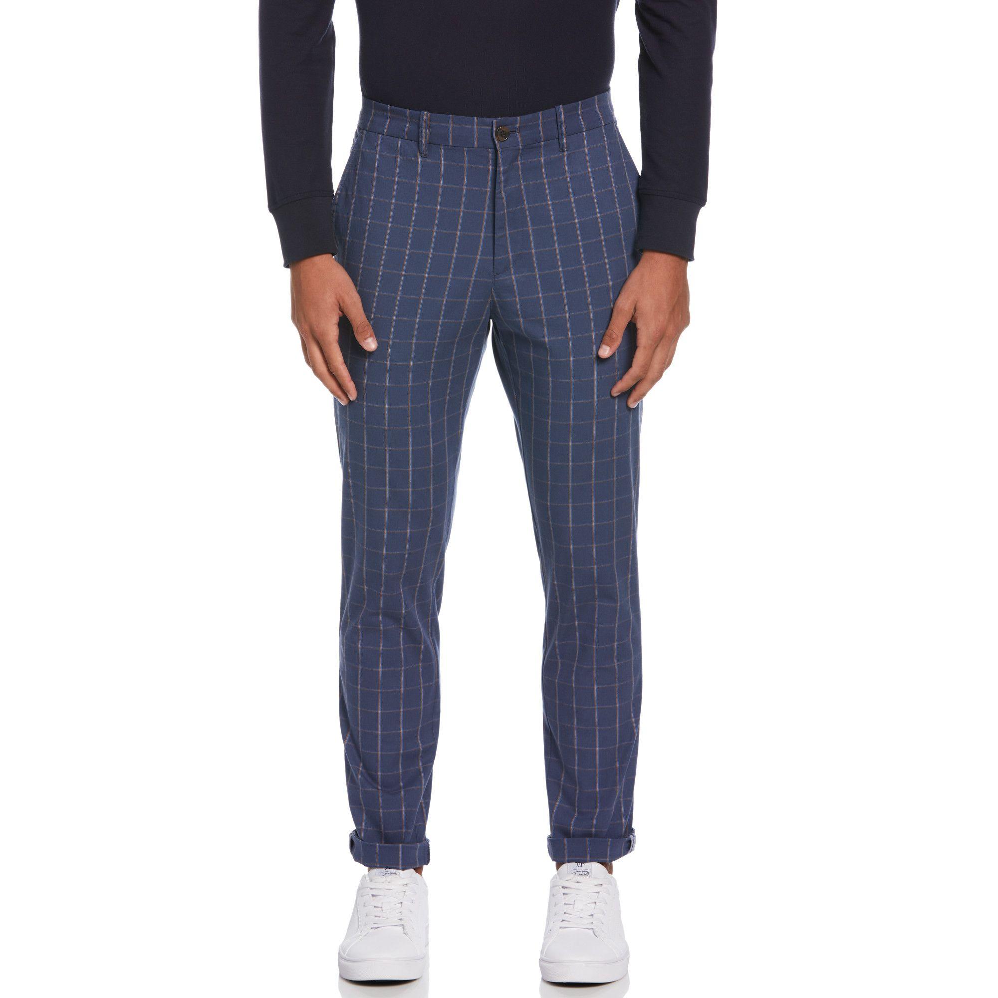 Pantalón De Hombre Cuadros Azul-0