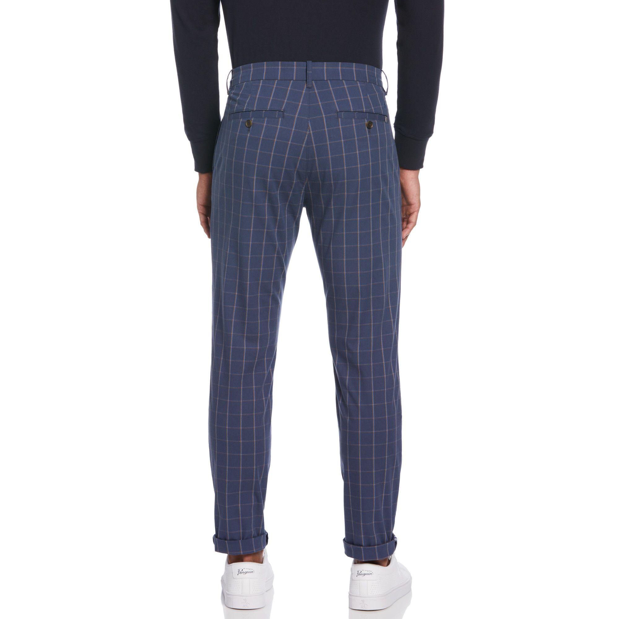 Pantalón De Hombre Cuadros Azul-1