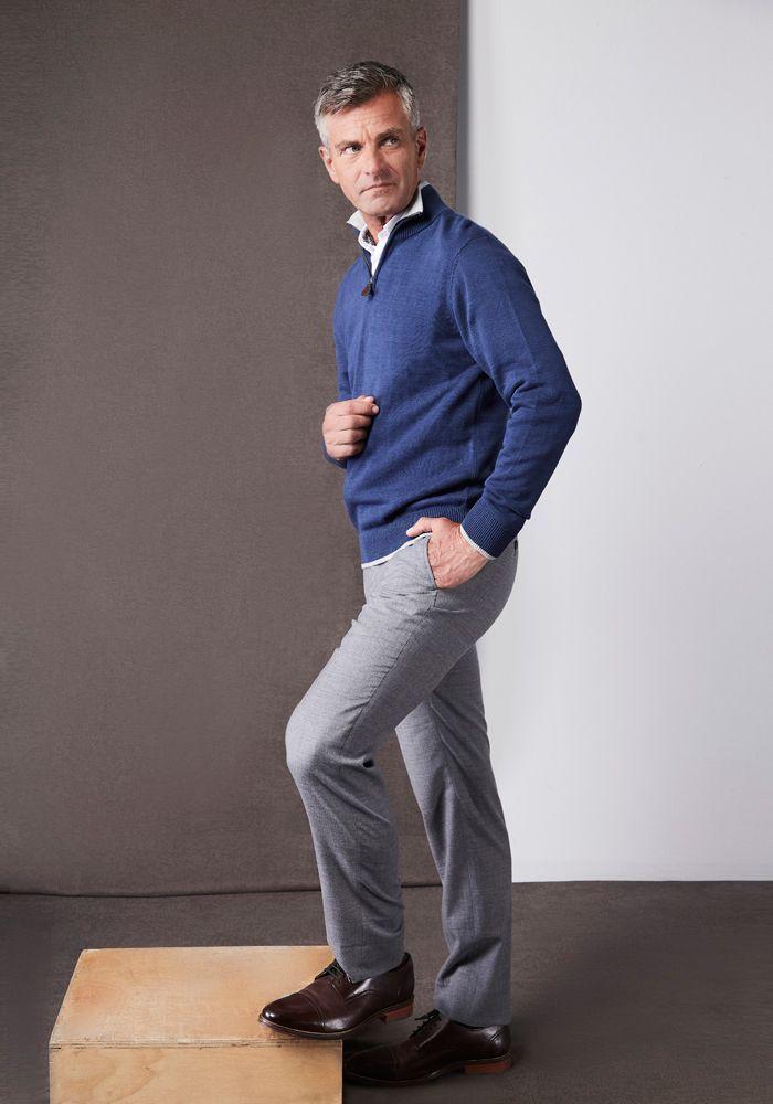 Sweater Half Zipper Azul-0