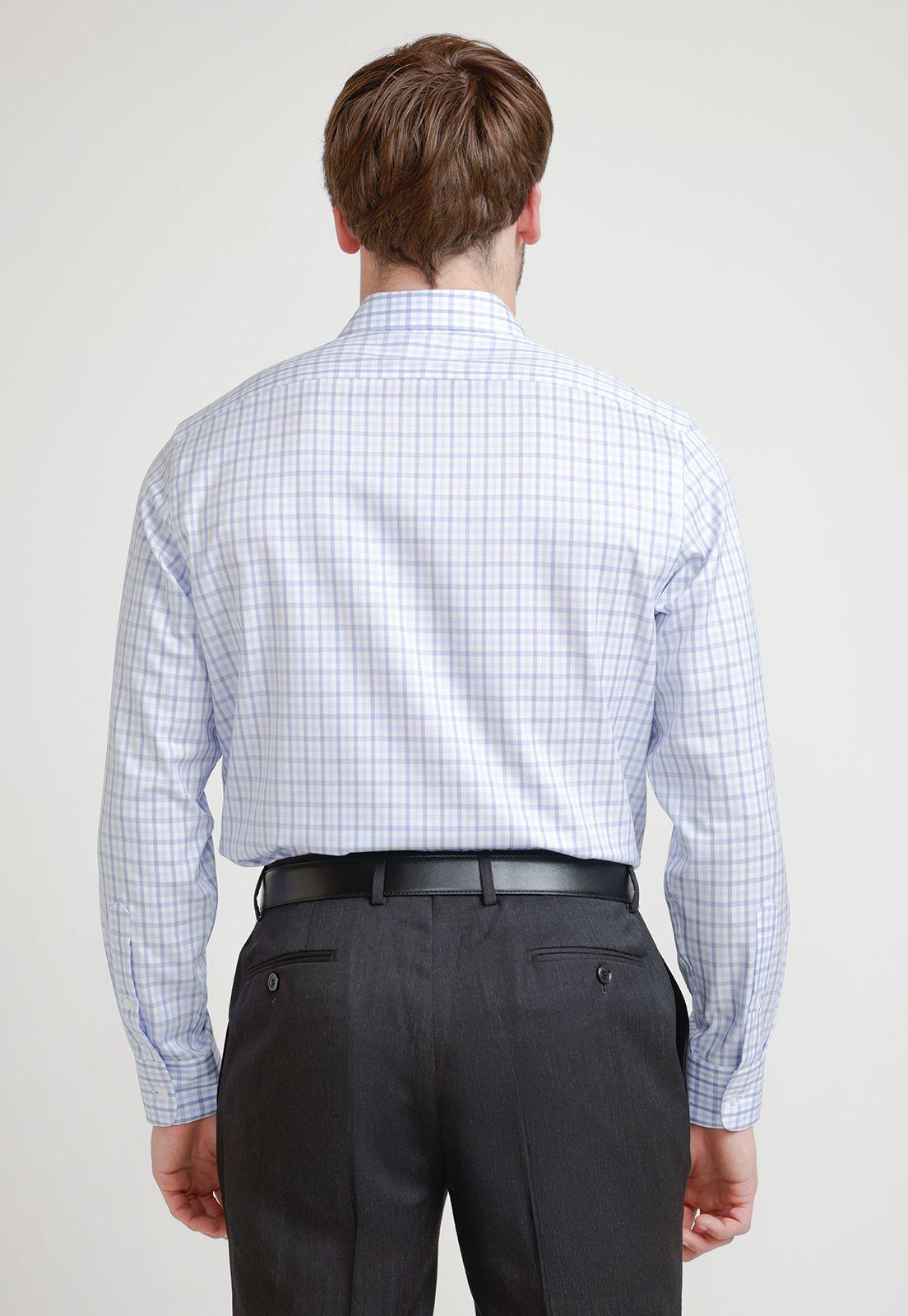 Camisa Hombre Formal Travel Blanco/Celeste-1