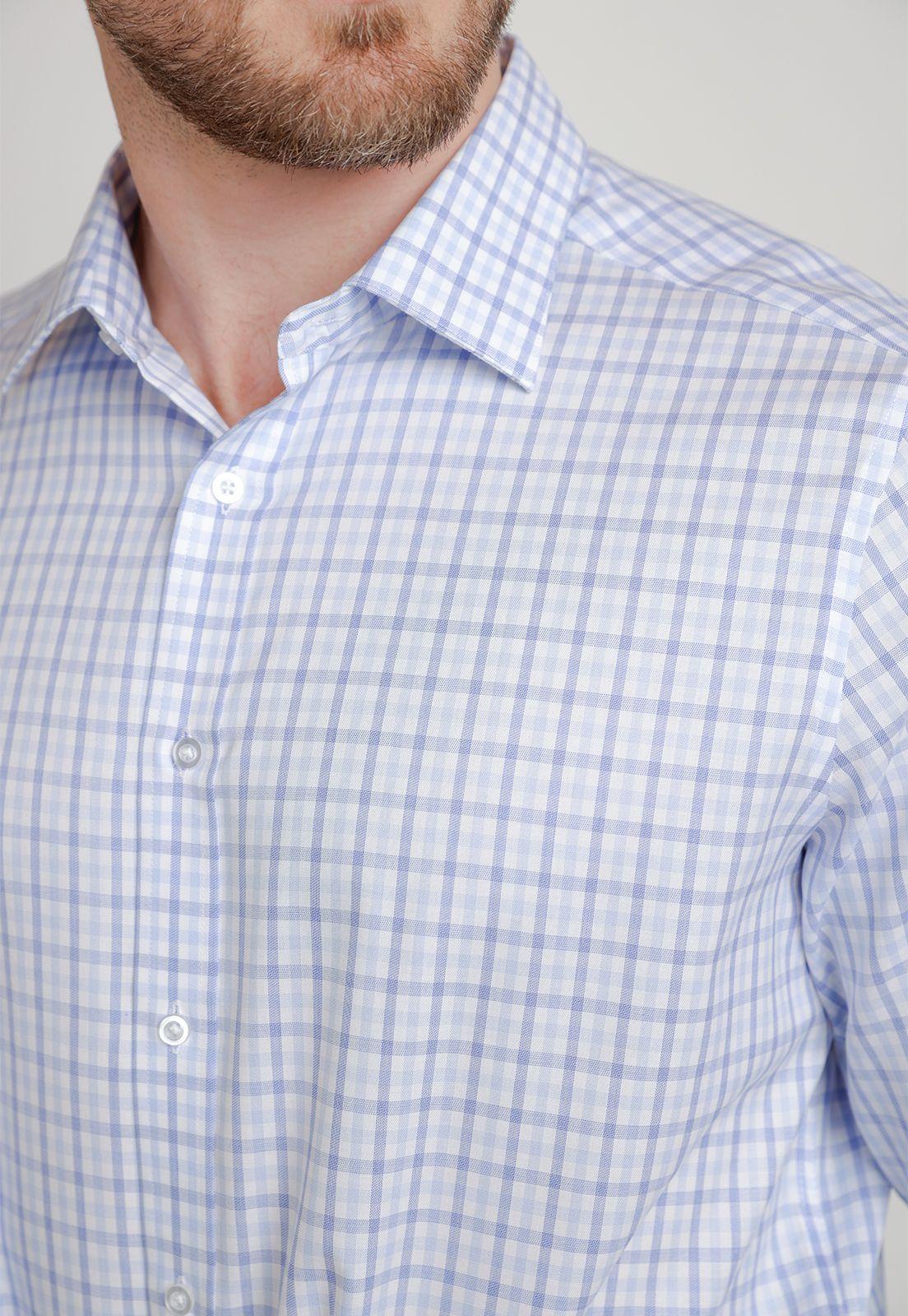 Camisa Hombre Formal Travel Blanco/Celeste-2