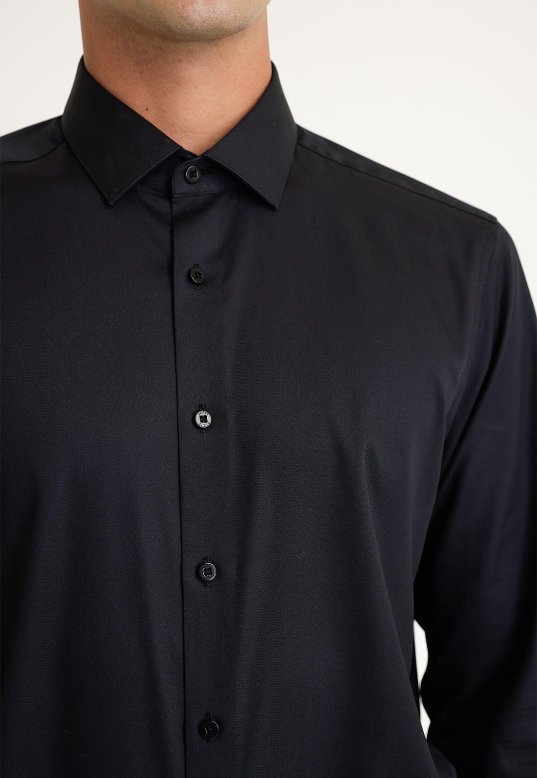 Camisa Formal Hombre Wrinkle Free (Evita Arrugas) Negro-2