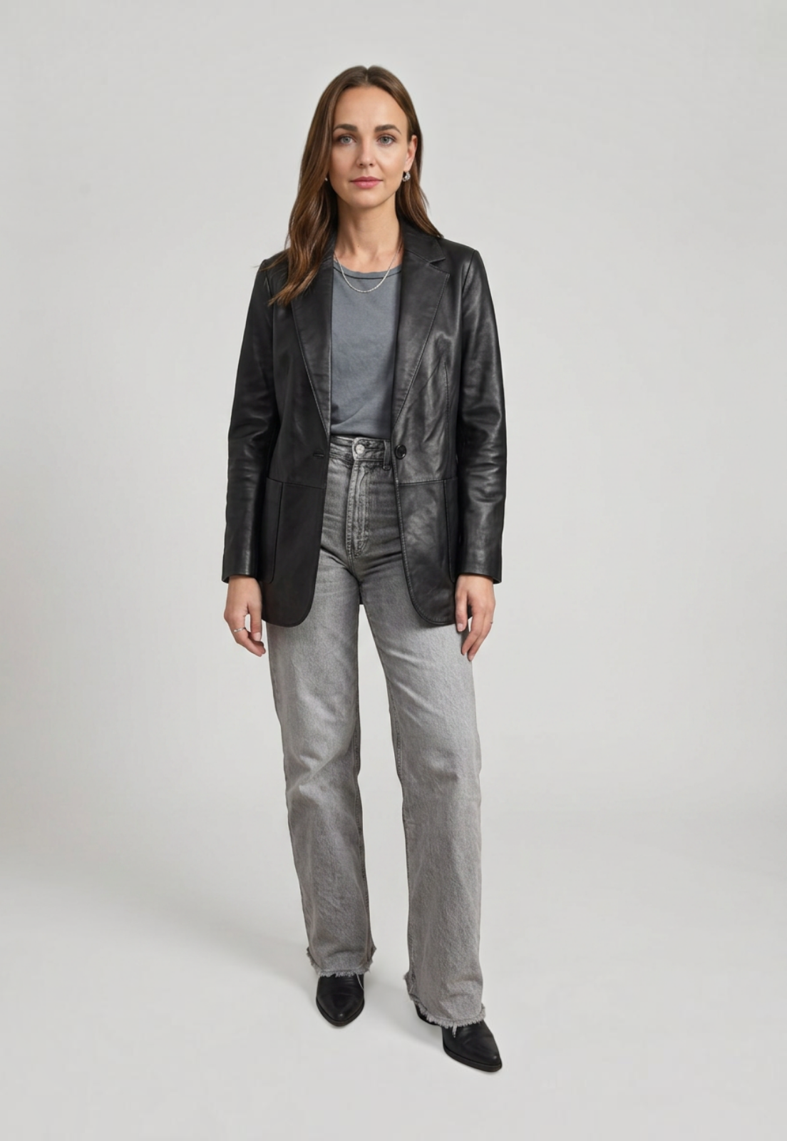 Chaqueta De Cuero Mujer Nápoles Negro-2