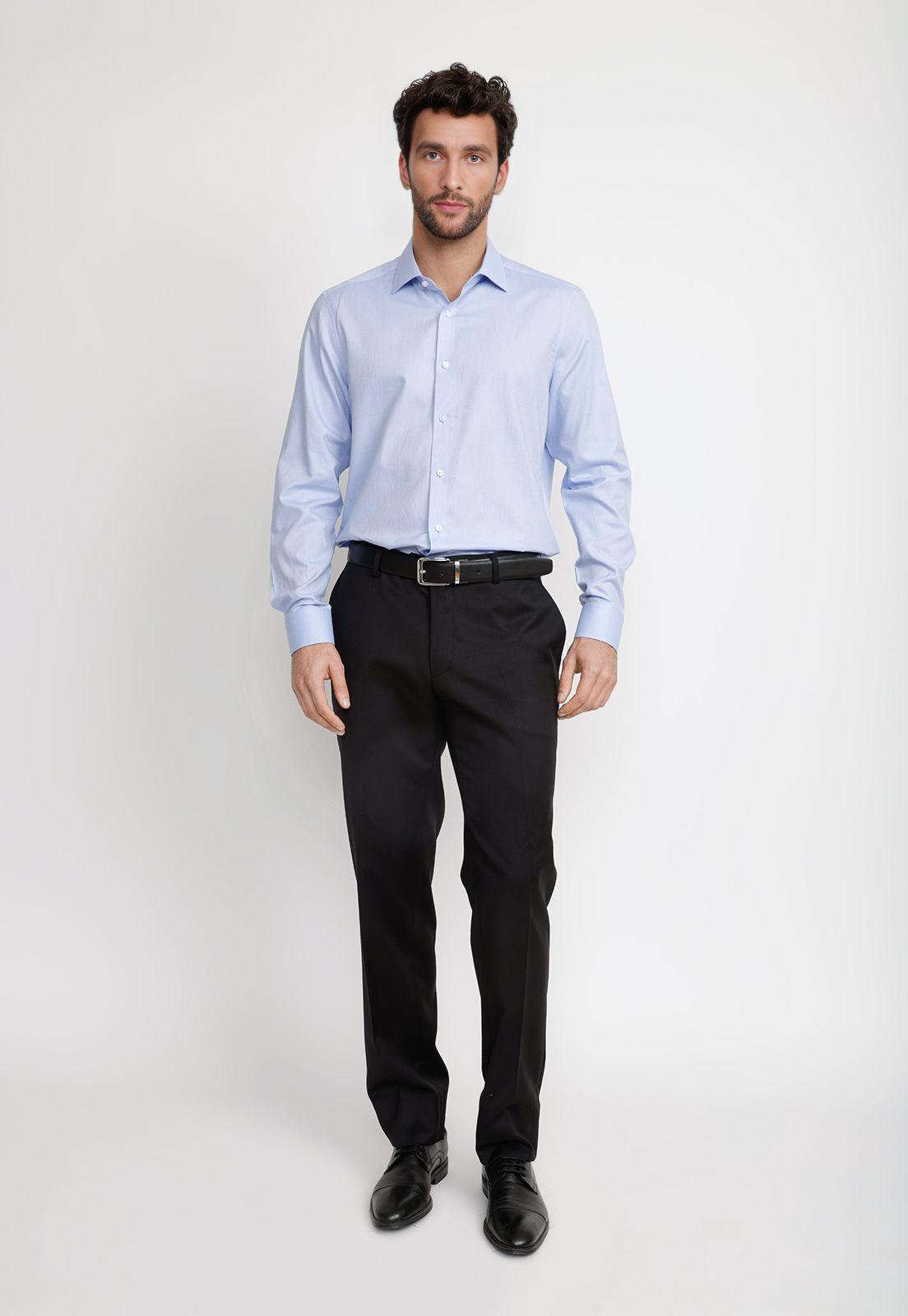 Camisa Hombre Formal Dobby Classic B Celeste-3