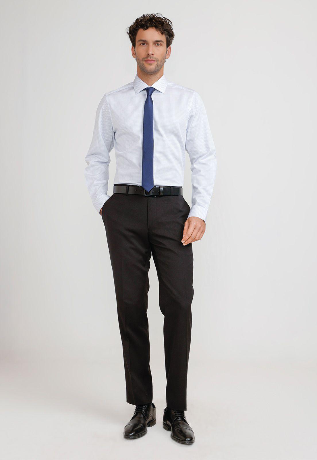 Camisa Hombre Formal Algodón Classic Celeste-3
