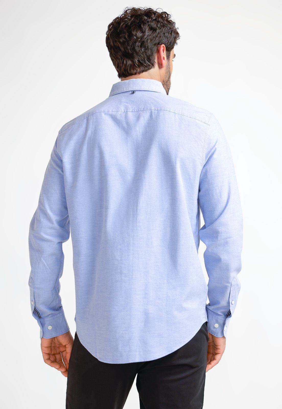 Camisa De Hombre Celeste-1